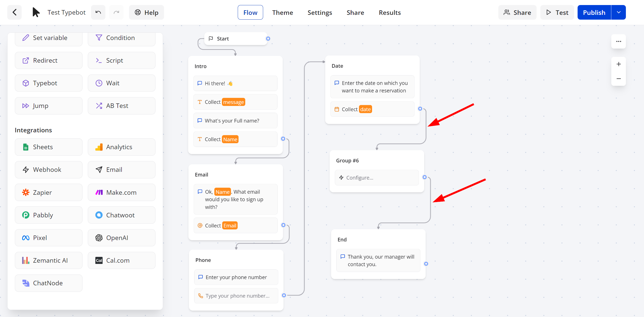 How to Connect Typebot as Data Source | Connecting a Webhook block to other blocks