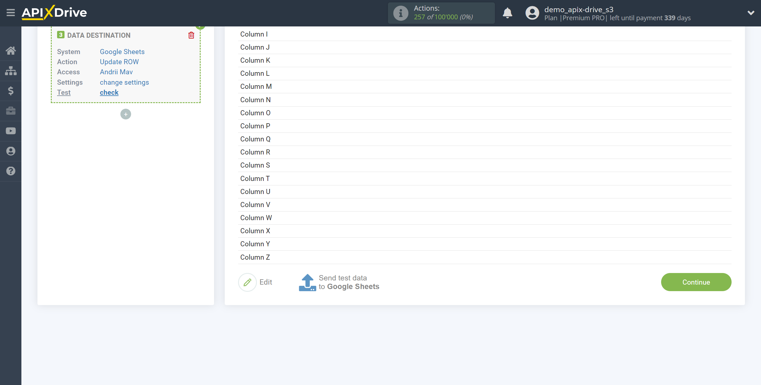 Setting up KeepinCRM Agreement Search in Google Sheets | Test data