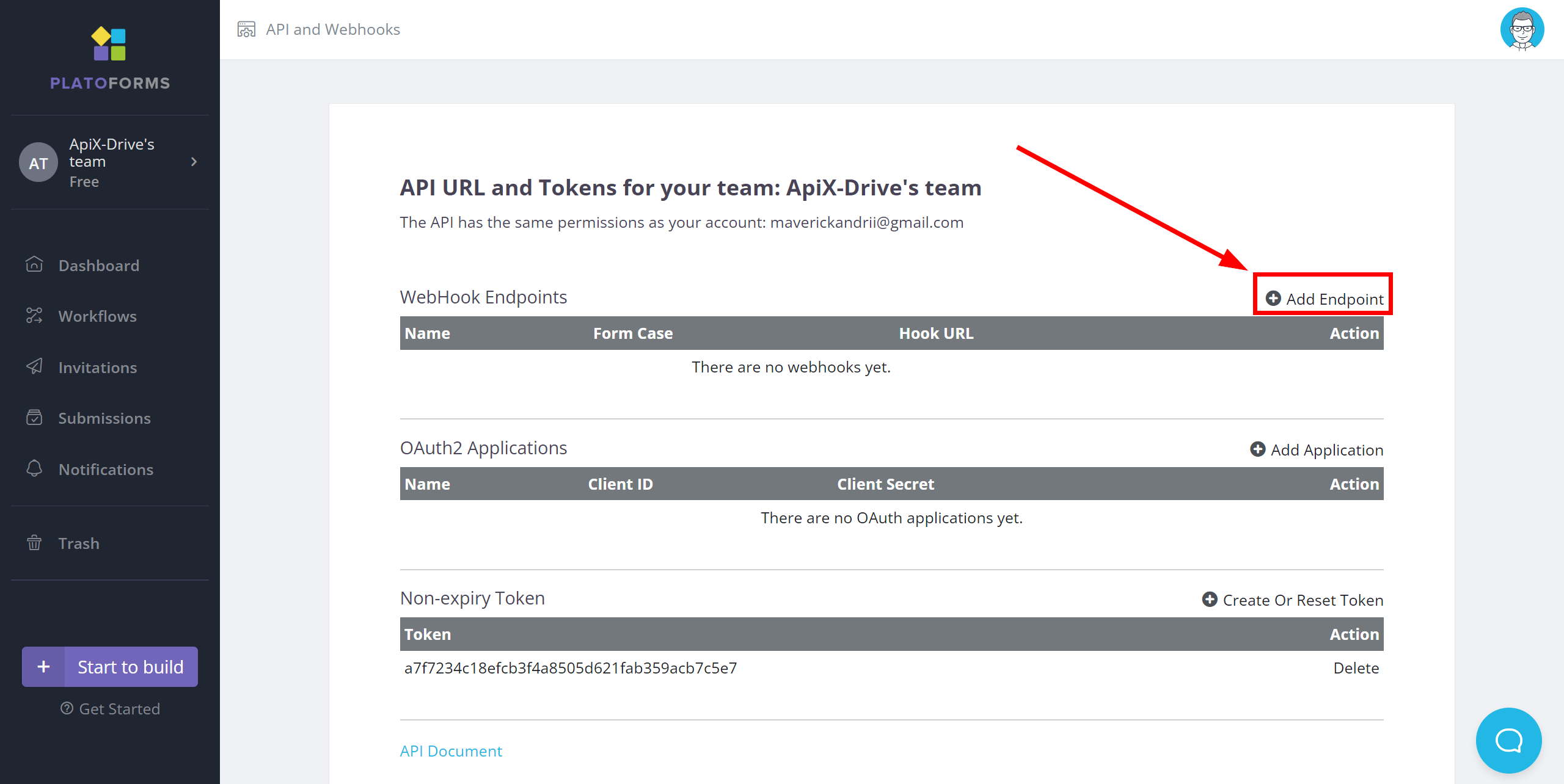 How to Connect PlatoForms as Data Source | Go to the section for sending data via Webhook