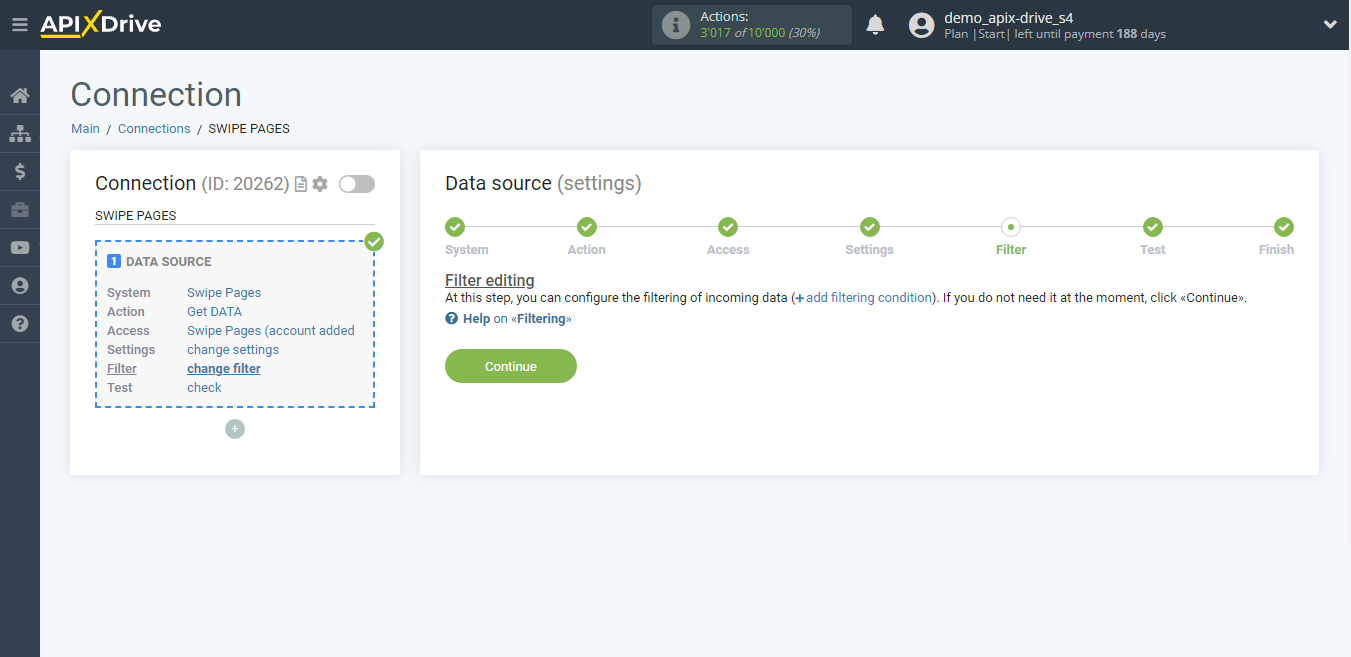 How to Connect Swipe Pages as Data Source | Data filter