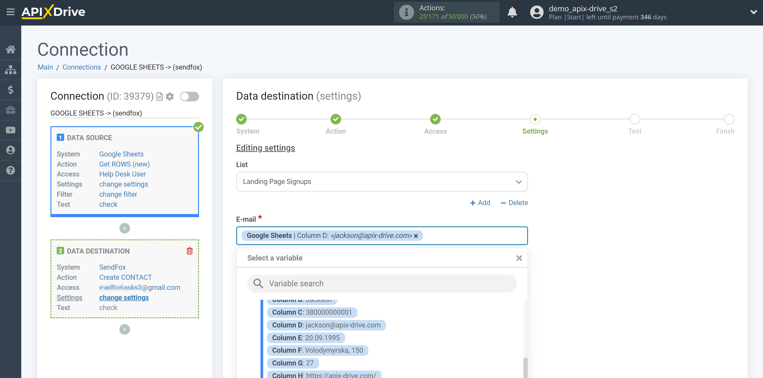 How to Connect SendFox to Apps as Data Destination | Assigning Fields