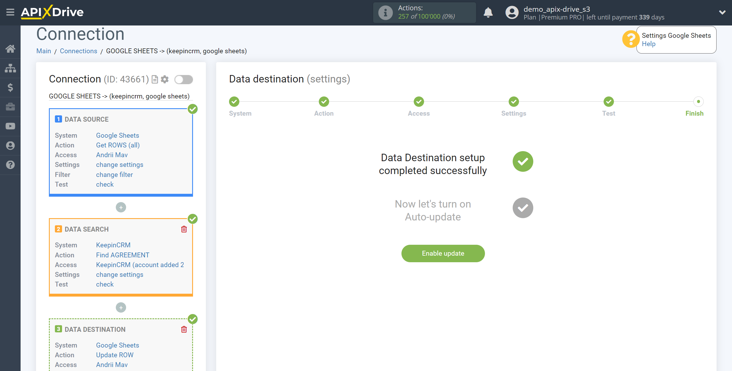 Setting up KeepinCRM Agreement Search in Google Sheets | Enable auto-update