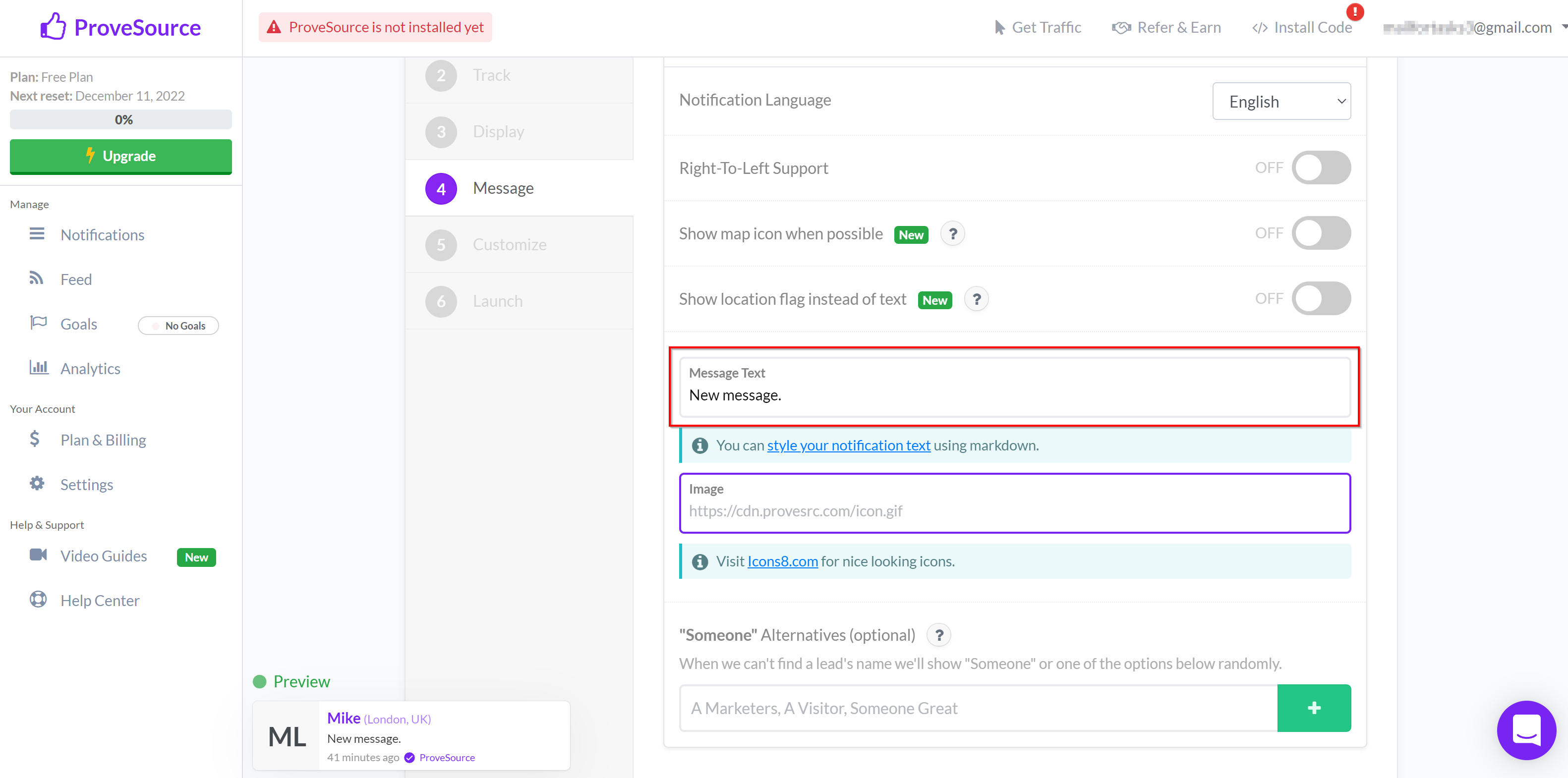 How to Connect ProveSource as Data Destination |&nbsp;Generate URL for sending data