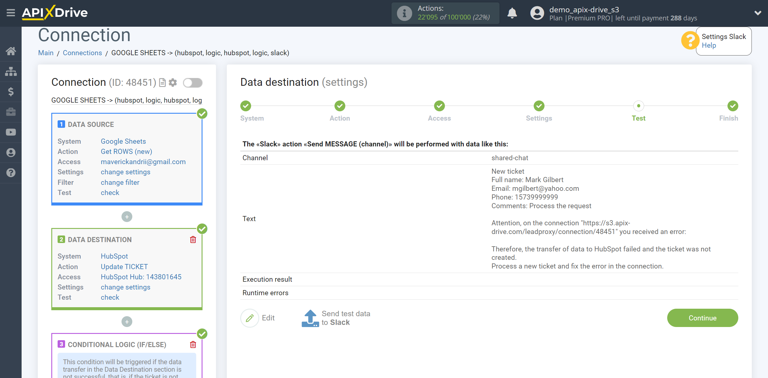 How to setup HubSpot Update Ticket / Create Ticket | Test data