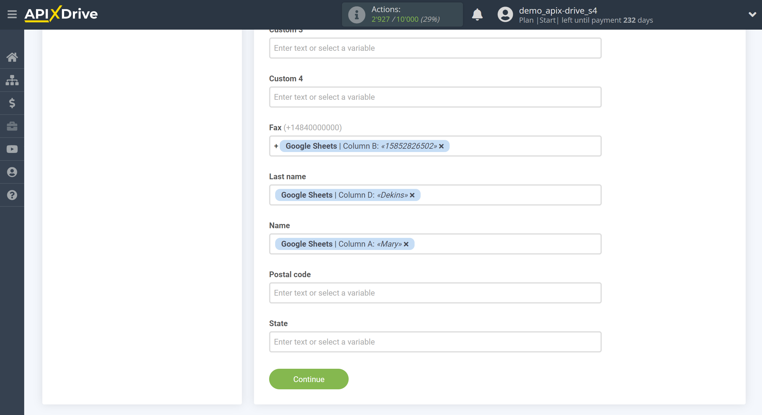 How to Connect ClickSend as Data Destination | Assigning fields