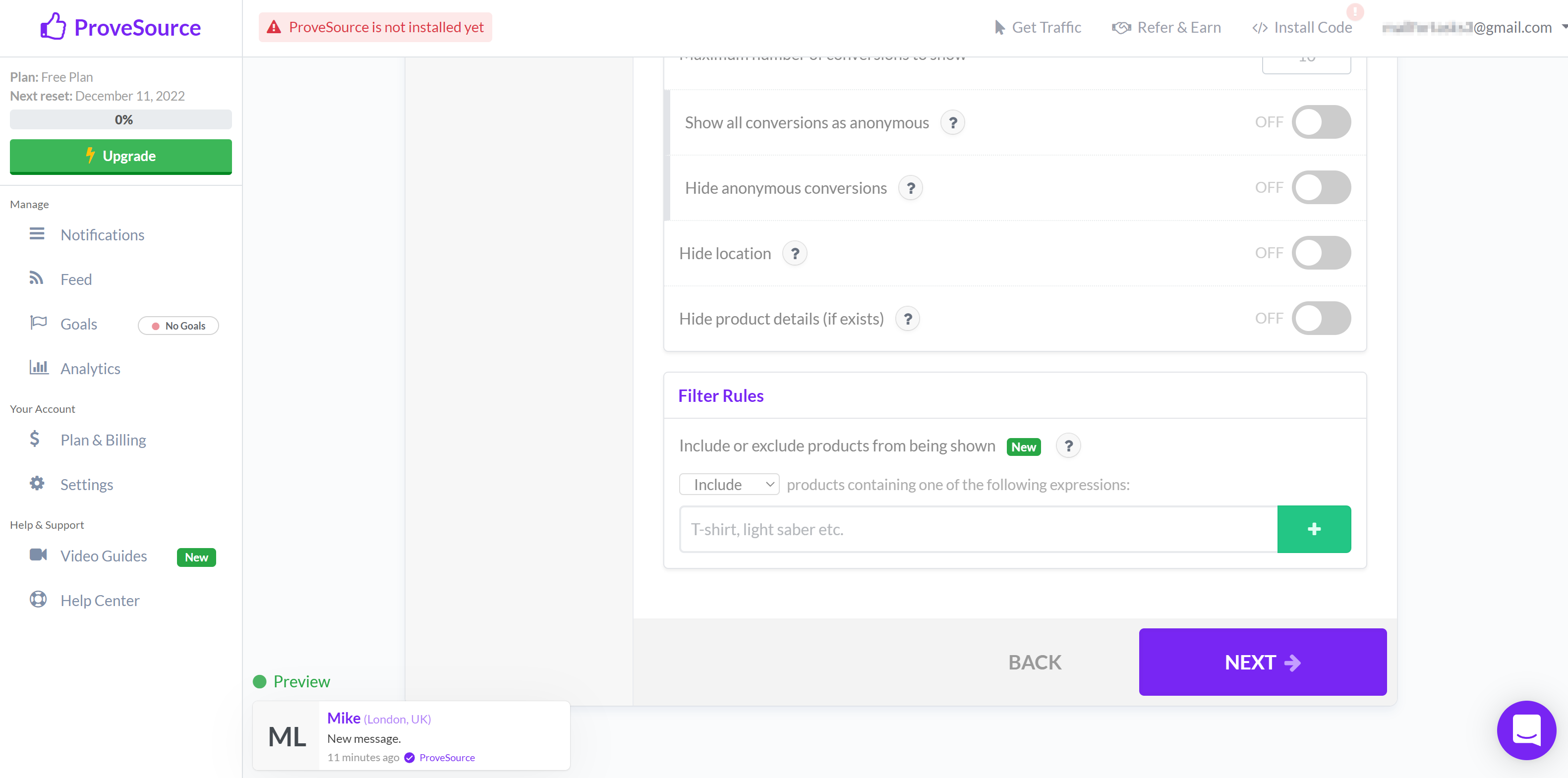 How to Connect ProveSource as Data Destination |&nbsp;Generate URL for sending data