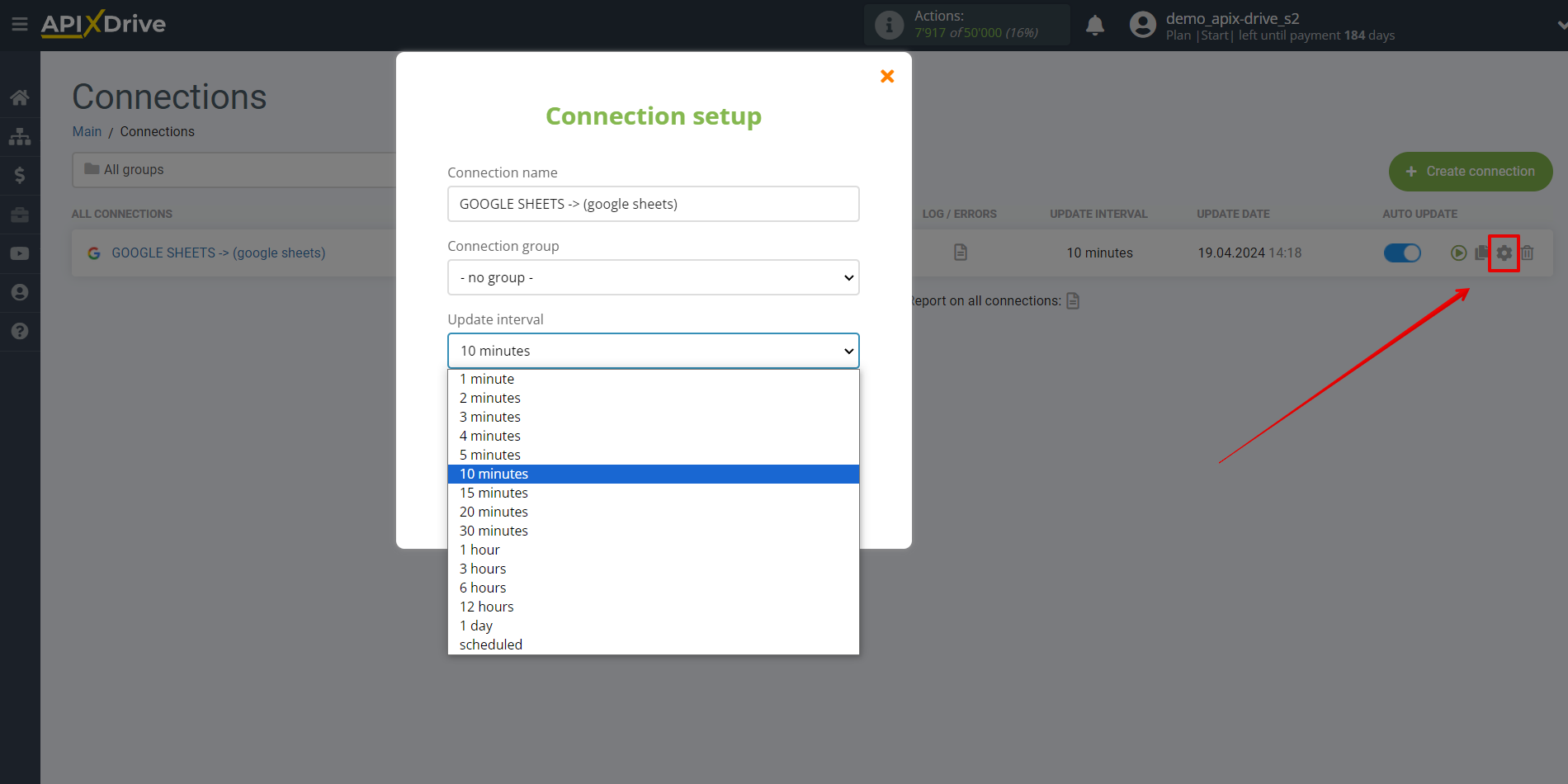 Setting up an Google Sheets to Update rows | Update interval