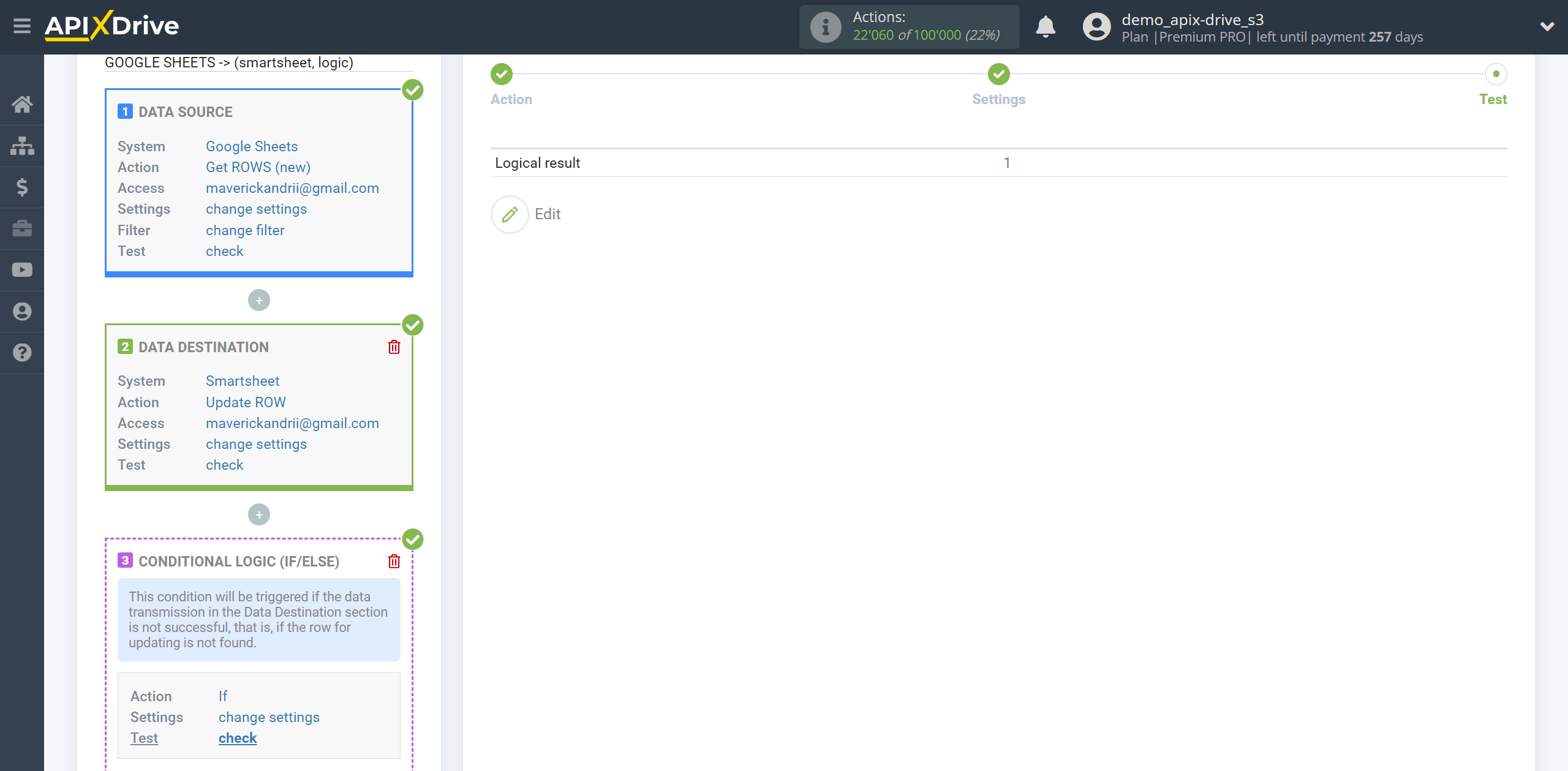 How to setup Smartsheet Update Row / Add Row | Test data