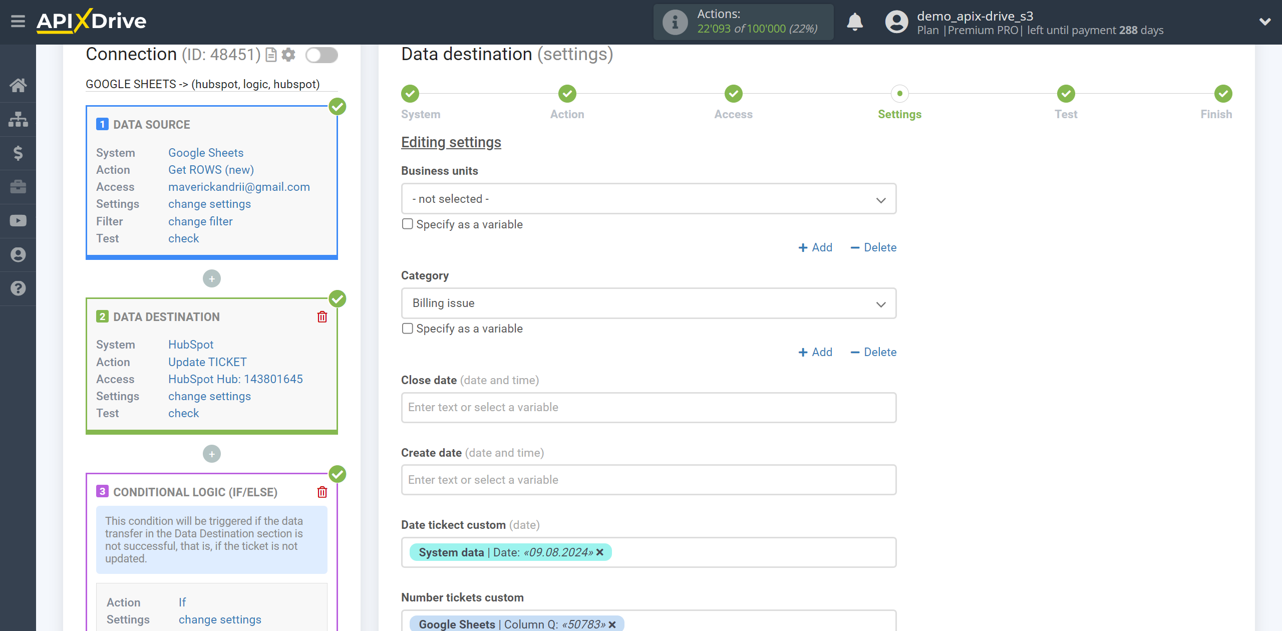 How to setup HubSpot Update Ticket / Create Ticket | Assigning Fields