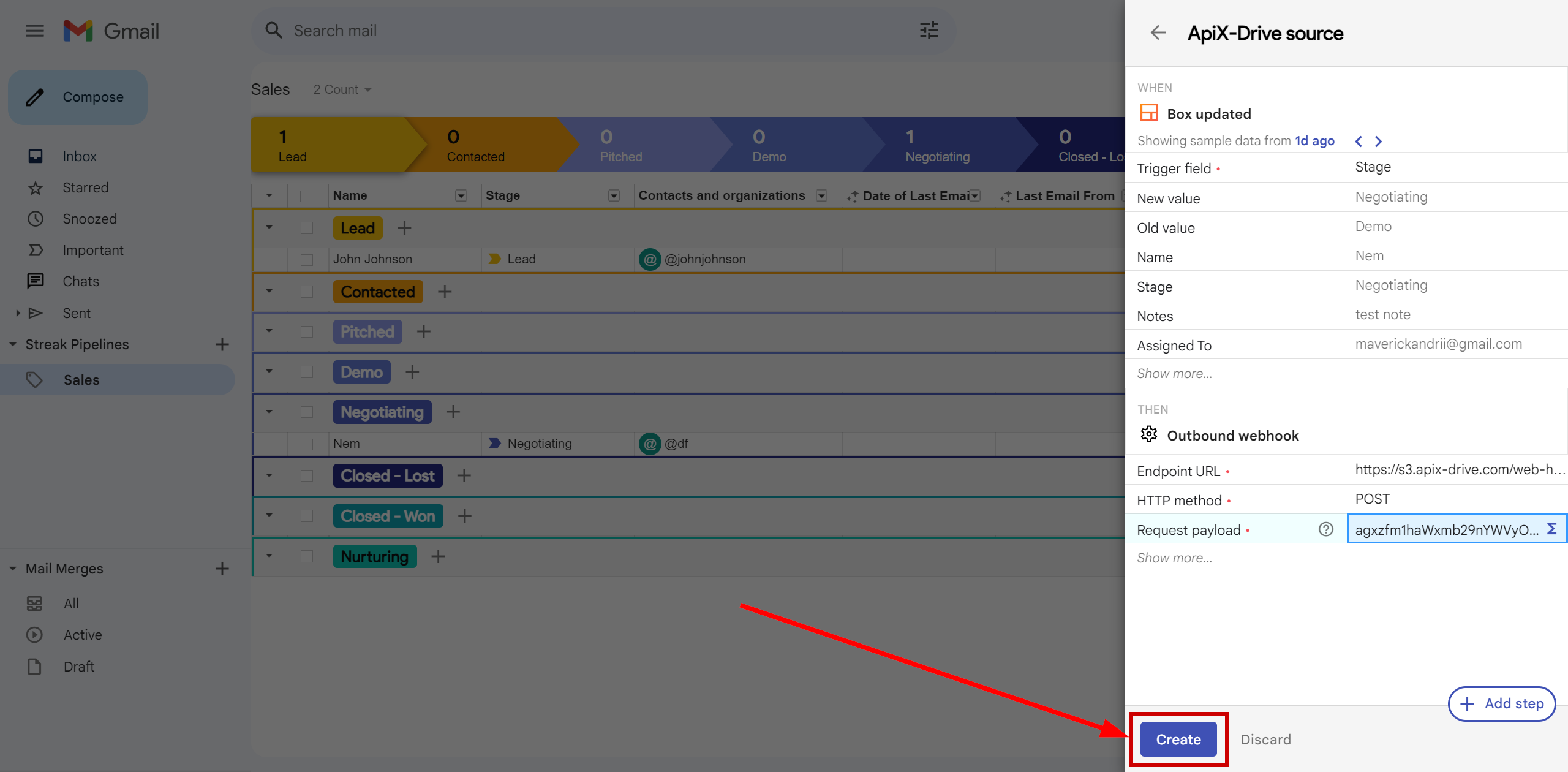 How to Connect Streak as Data Source | Saving event settings