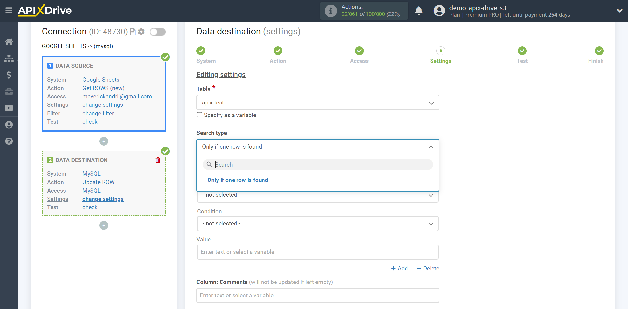 How to setup MySQL Update Row / Add Row | Assigning Fields