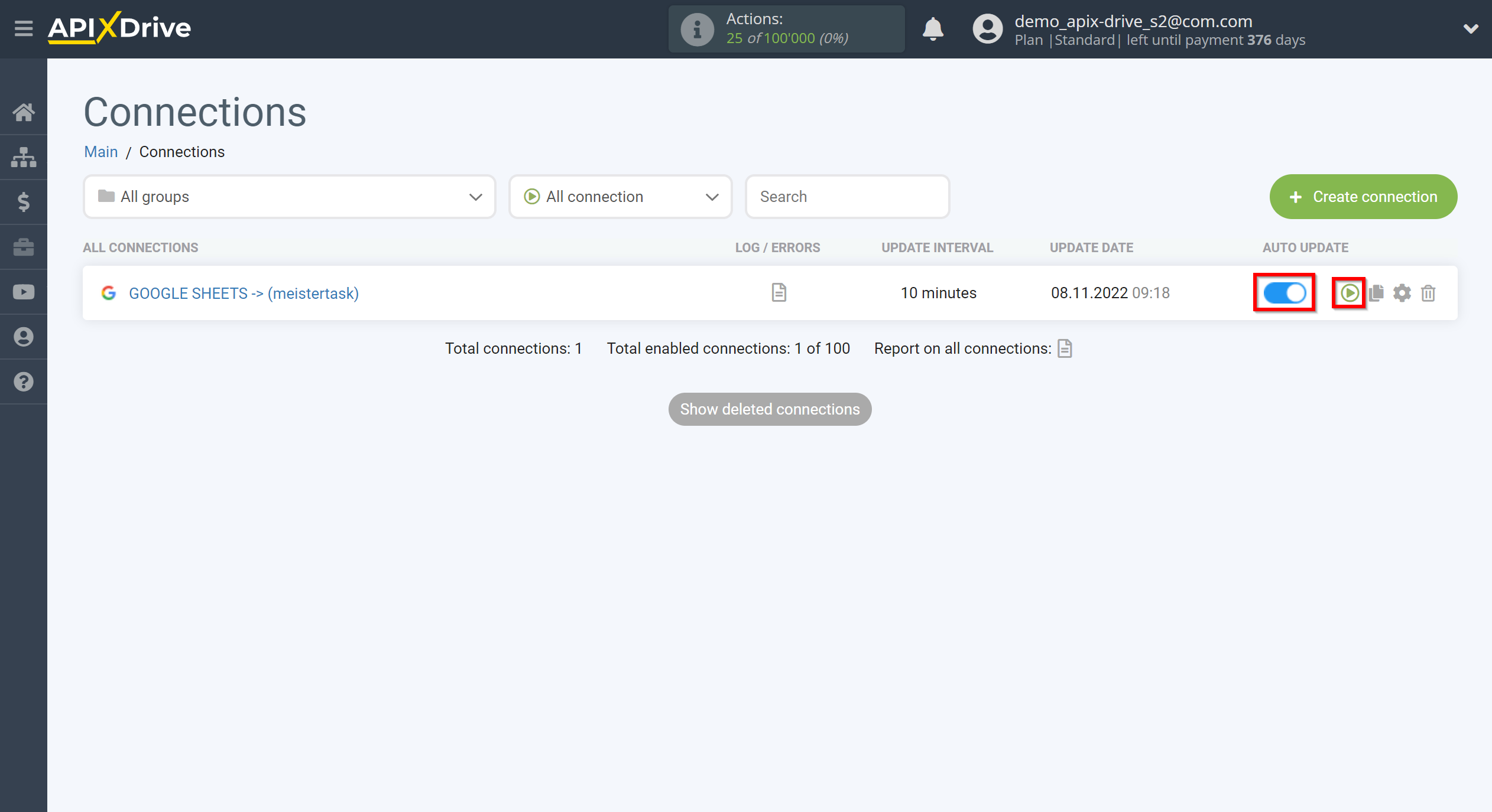 How to Connect MeisterTask as Data Destination | Enable auto-update