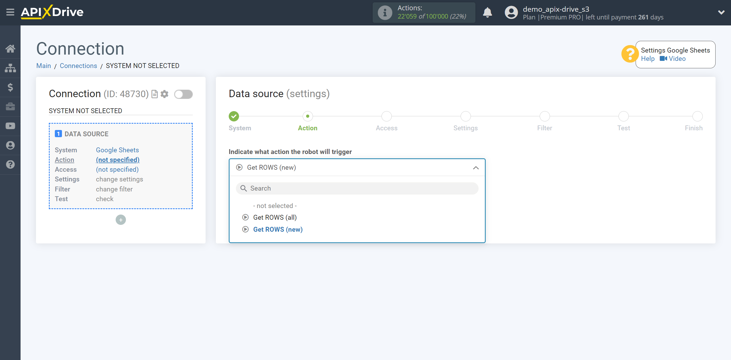 How to setup MySQL Update Row / Add Row | Action selection in the source