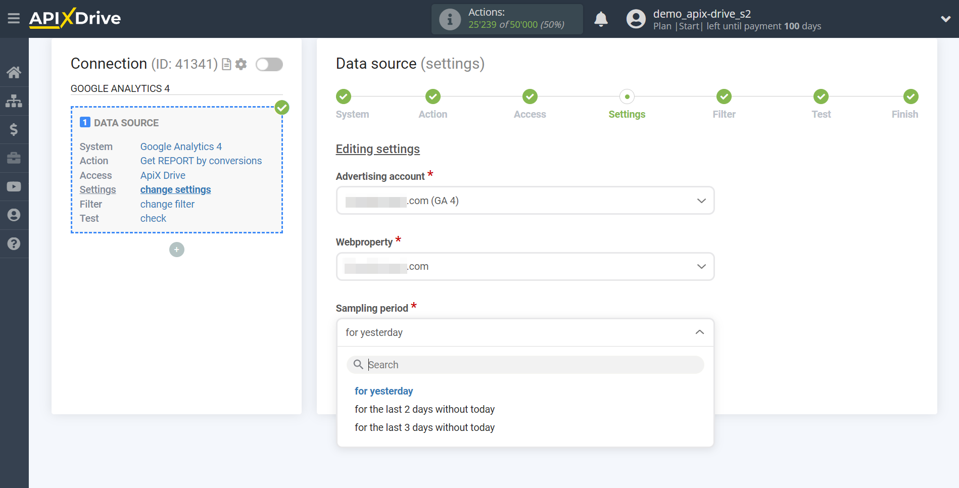 How to Connect Google Analytics 4 as Data Source | Settings