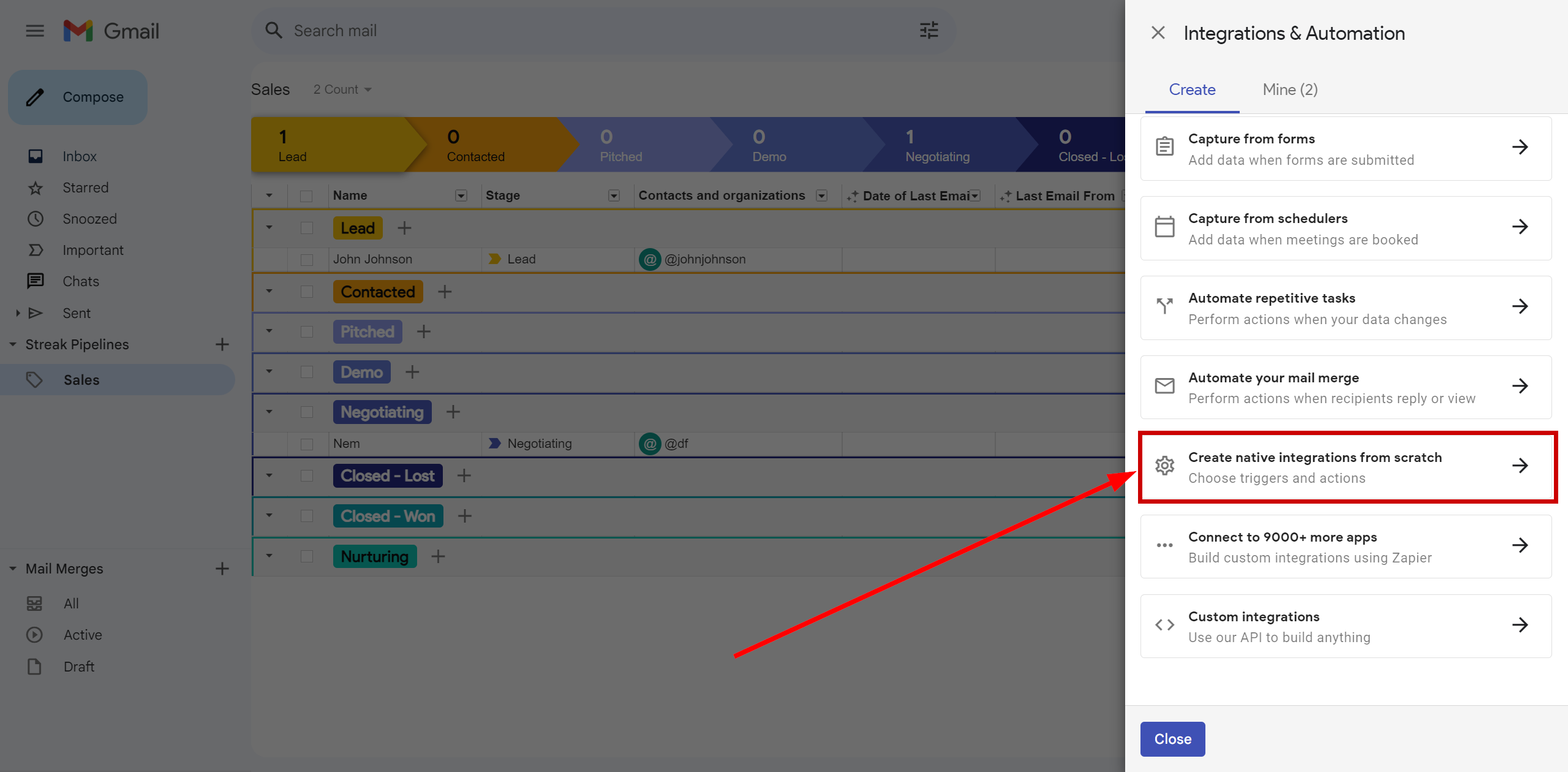 How to Connect Streak as Data Source | Moving on to creating a Webhook