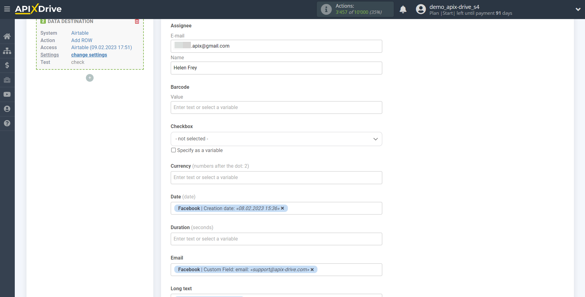 How to Connect AirTable as Data Destination | Assigning fields