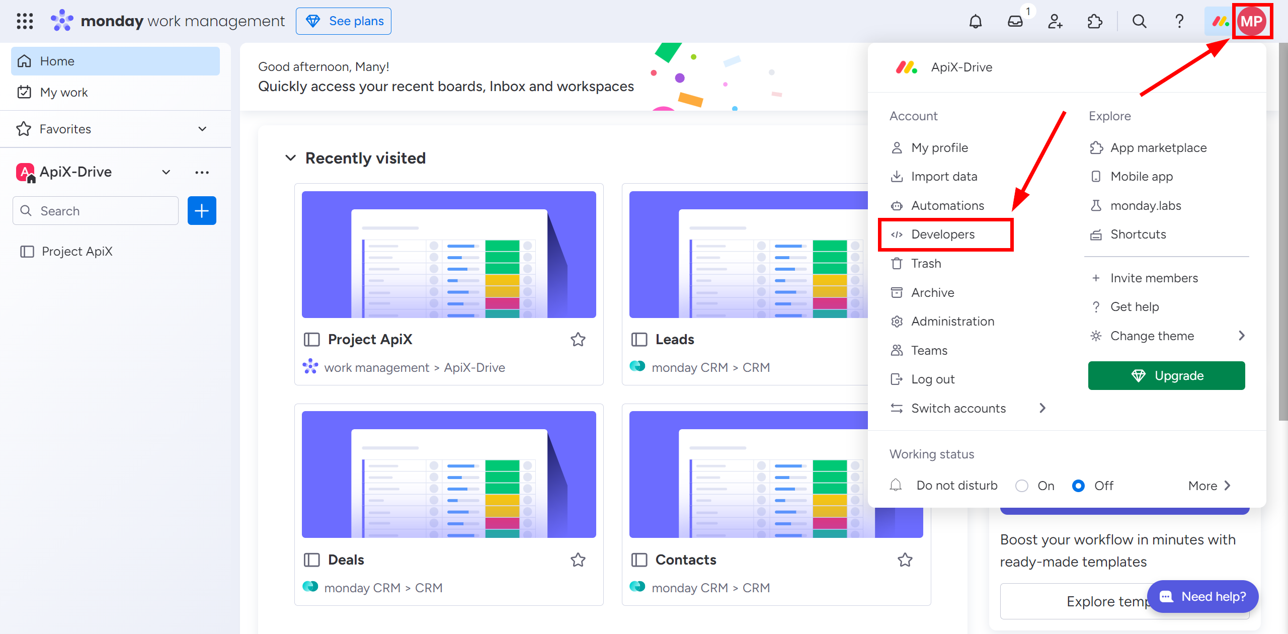 How to setup Monday.com Update Note / Create Note | Go to Monday.com  settings