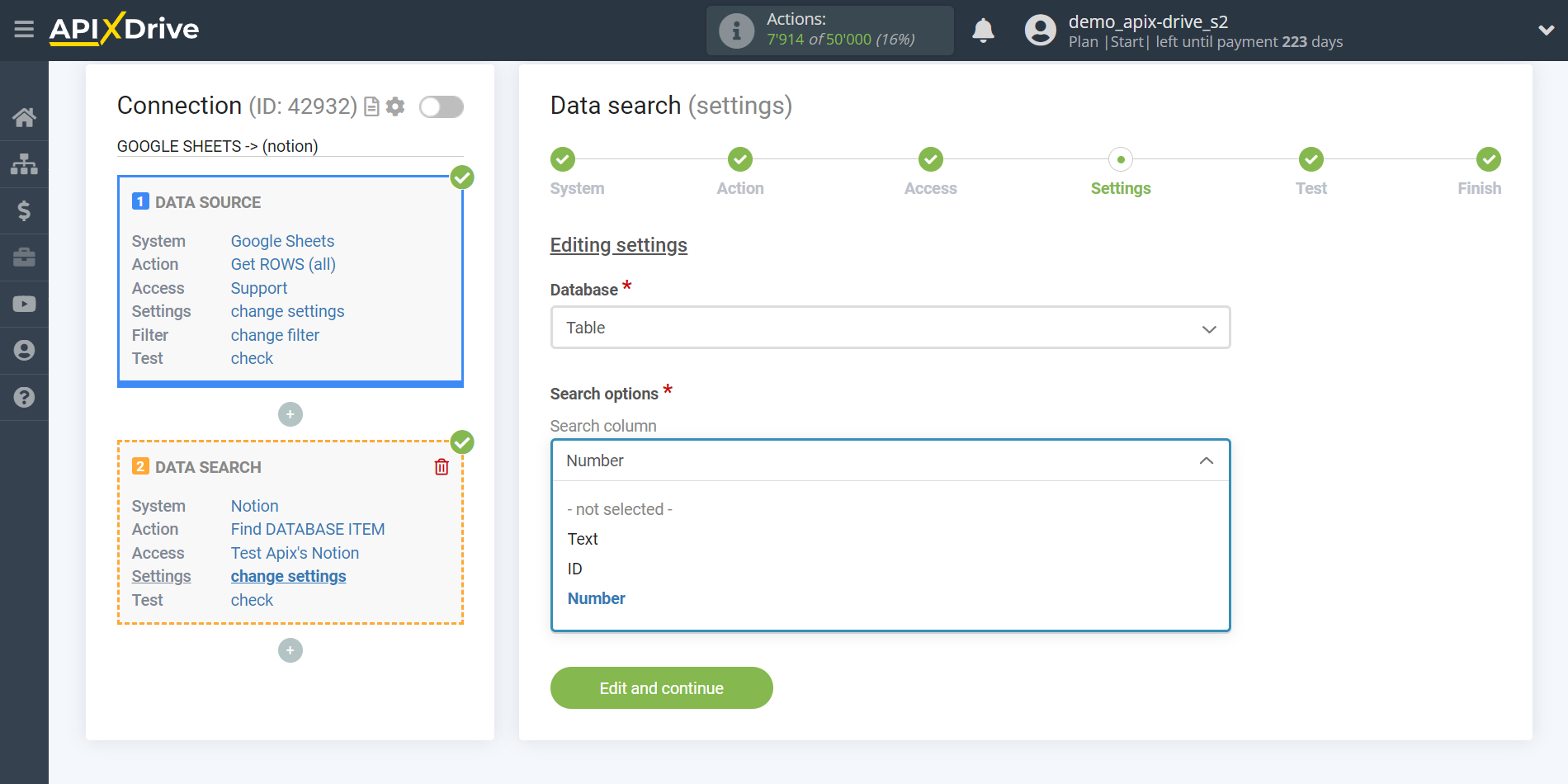 Setting up an Notion Item Search in Google Sheets | Assigning fields