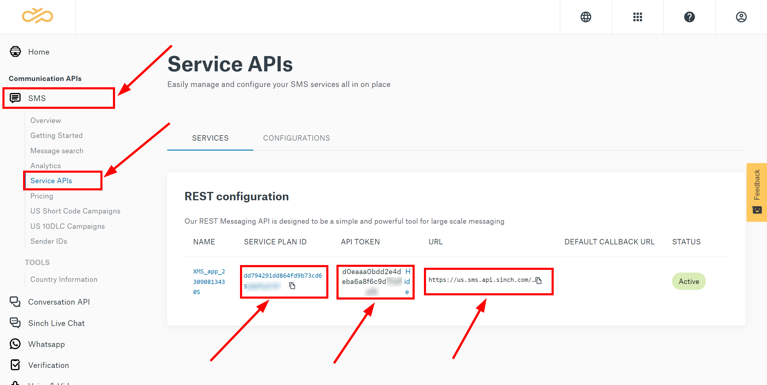 How to Connect Sinch as Data Destination | Go to the connection management section