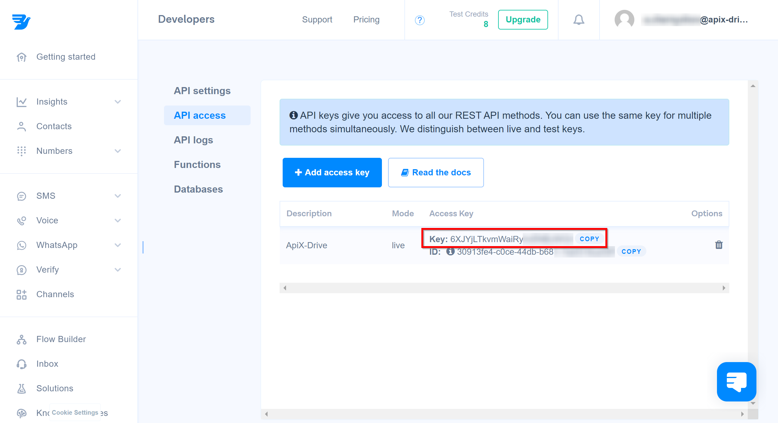 How to Connect MessageBird as Data Destination | Account connection