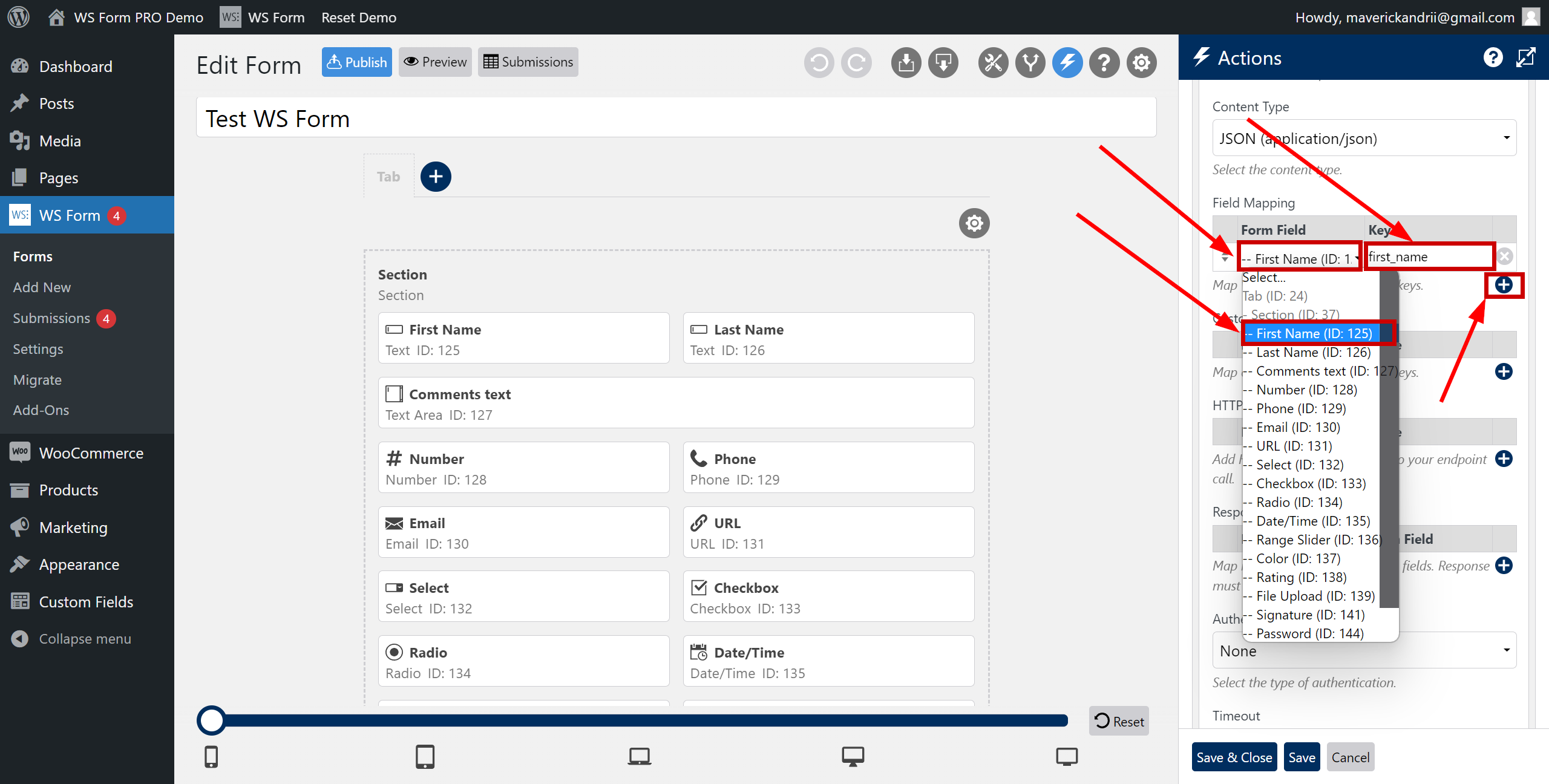 How to Connect WS Form as Data Source | Assigning fields