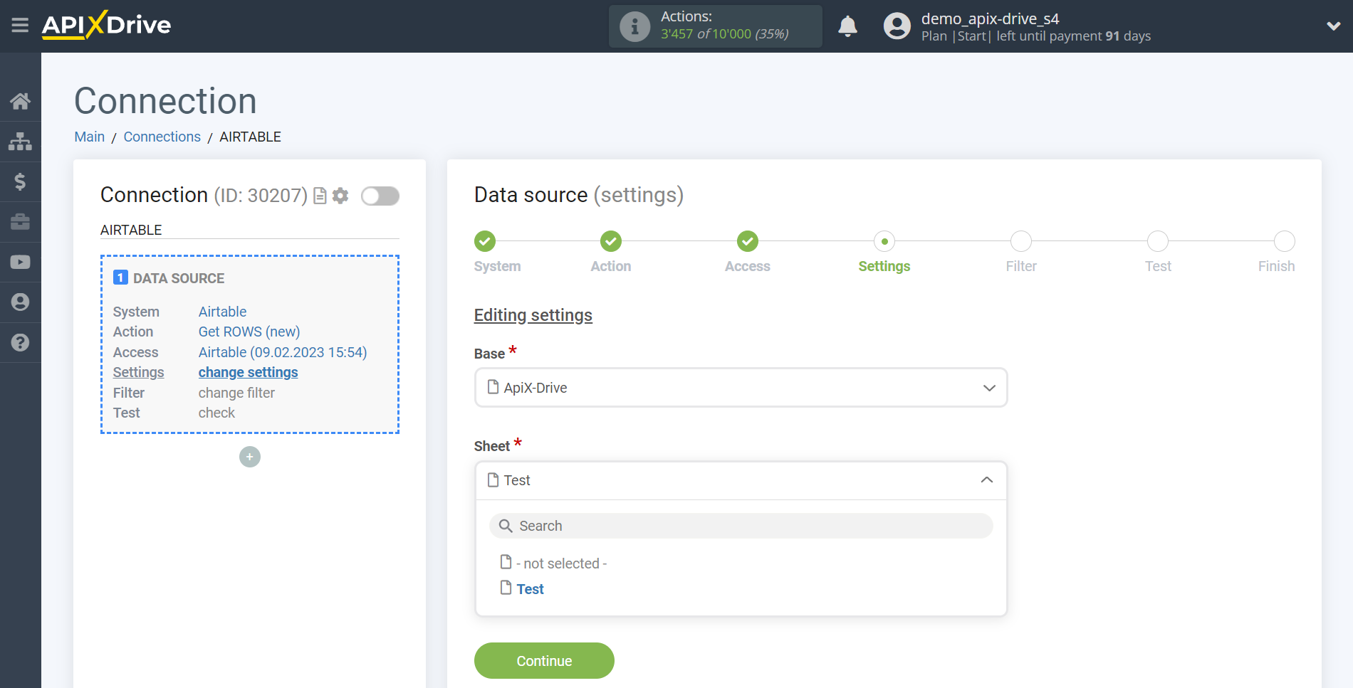 How to Connect AirTable as Data Source | Selecting a database table with data