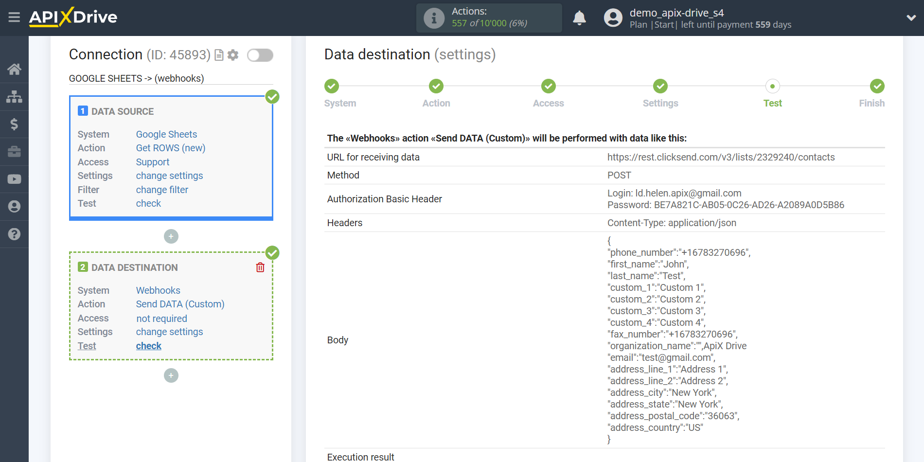 How to Connect Webhooks as Data Destination | Test data