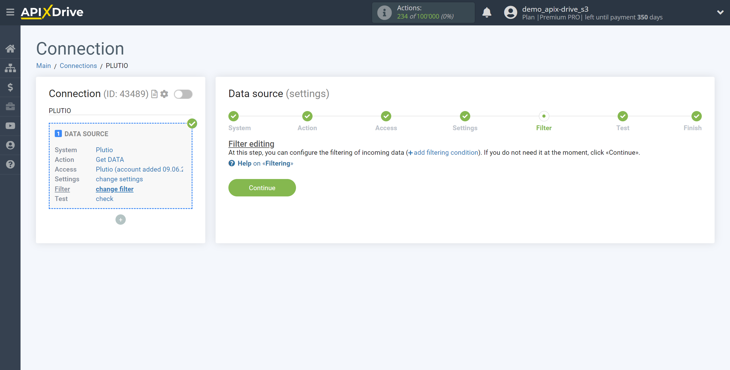 How to Connect Plutio as Data Source | Data Filter