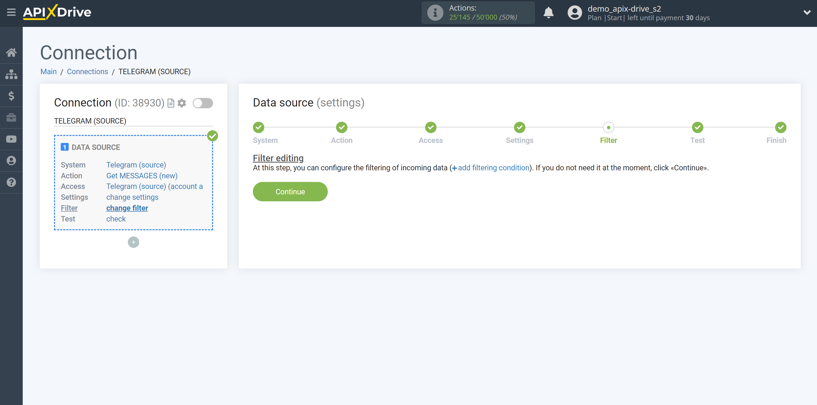 How to Connect Telegram as Data Source | Data Filter