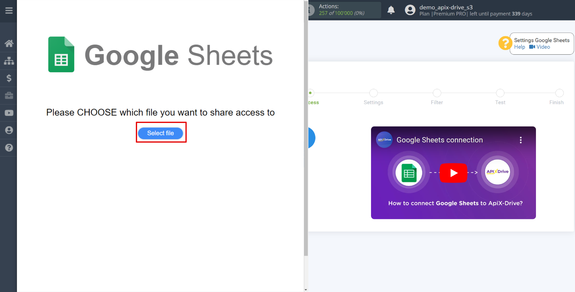 How to Connect Google Sheets as Data Source | Select a Google account to connect