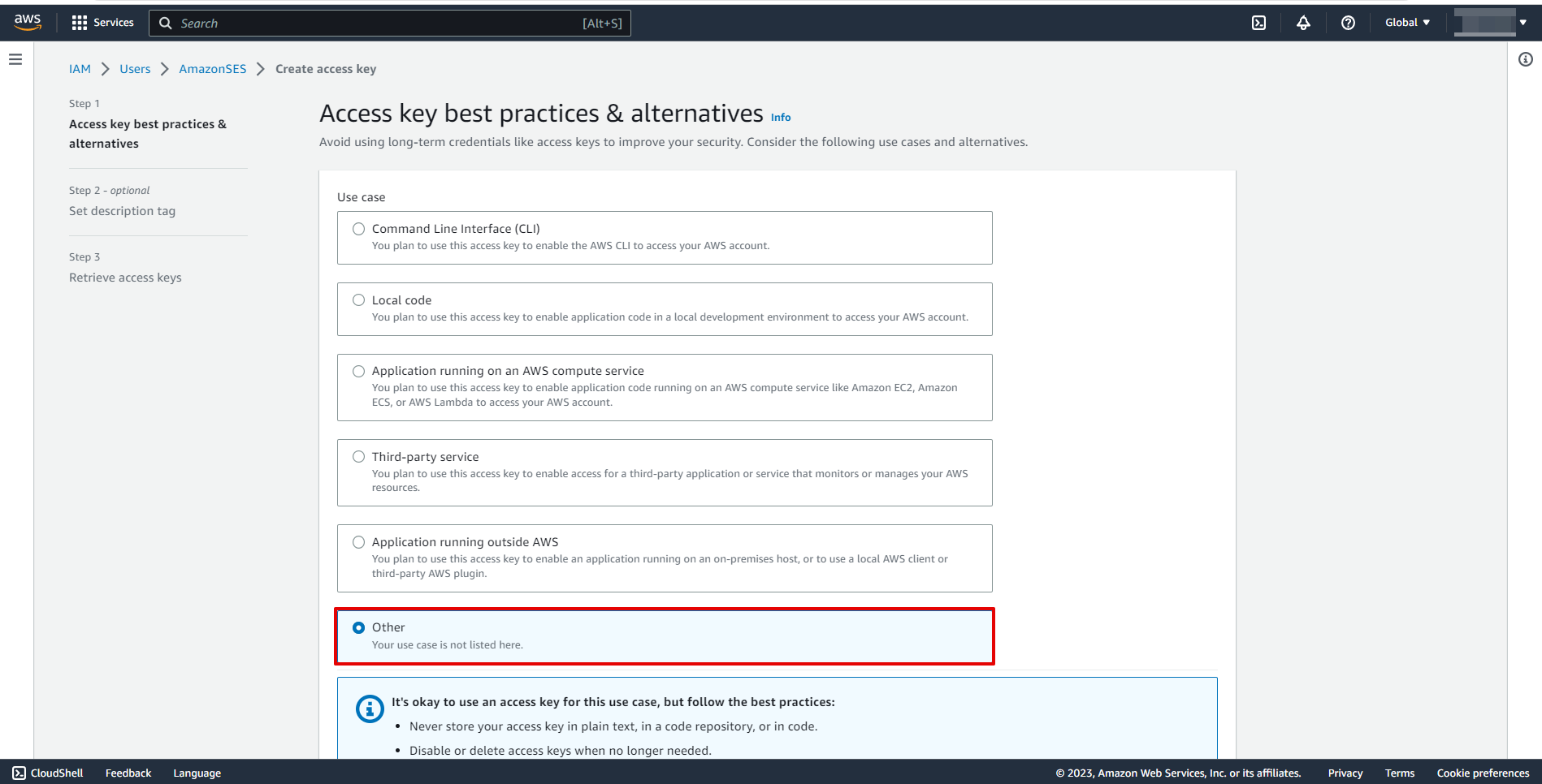 How to Connect Amazon SES as Data Destination | Connection setup