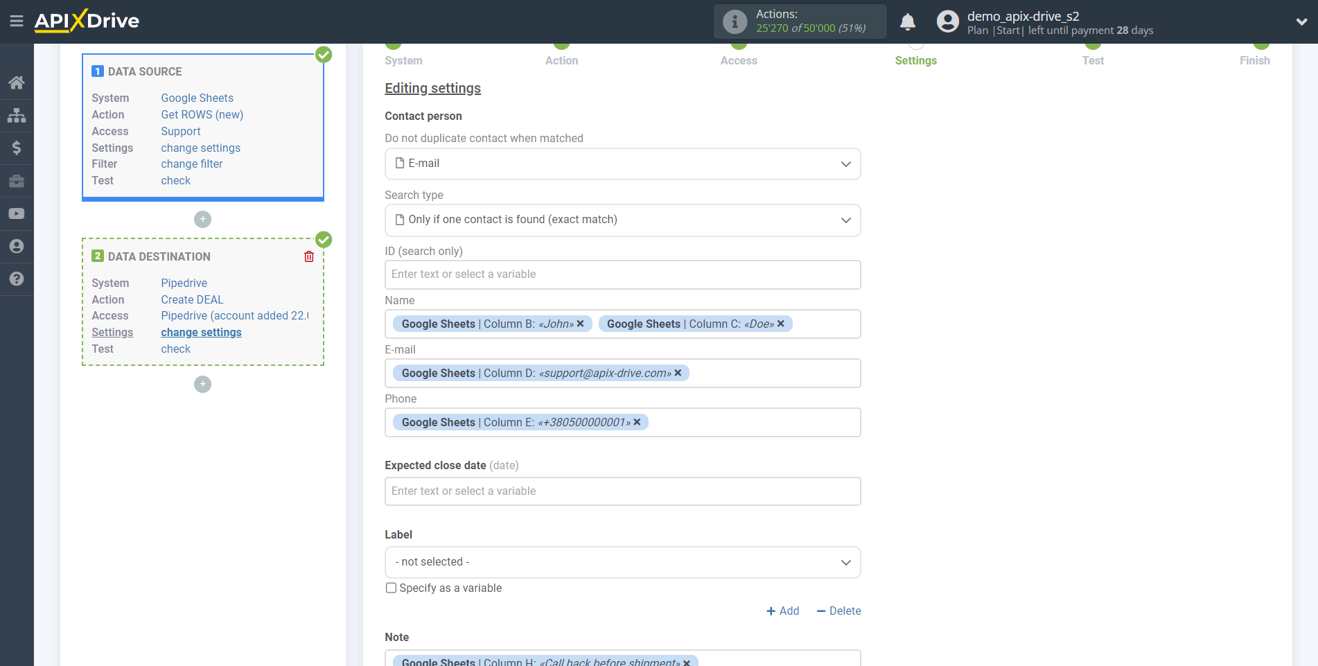 How to Connect Pipedrive as Data Destination | Assigning Fields