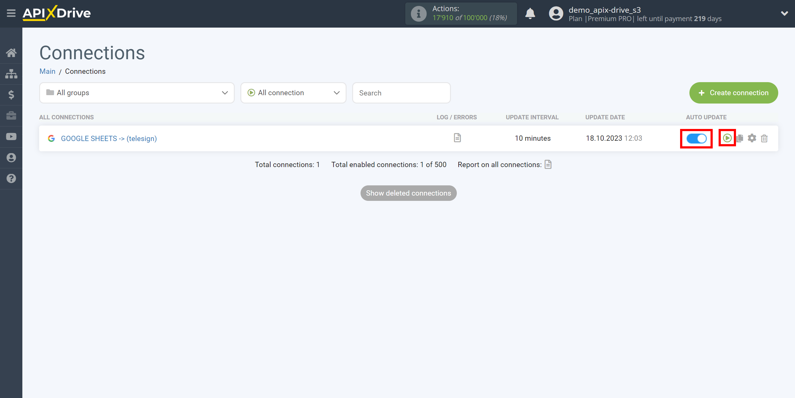 How to Connect Telesign as Data Destination | Enabling auto-update