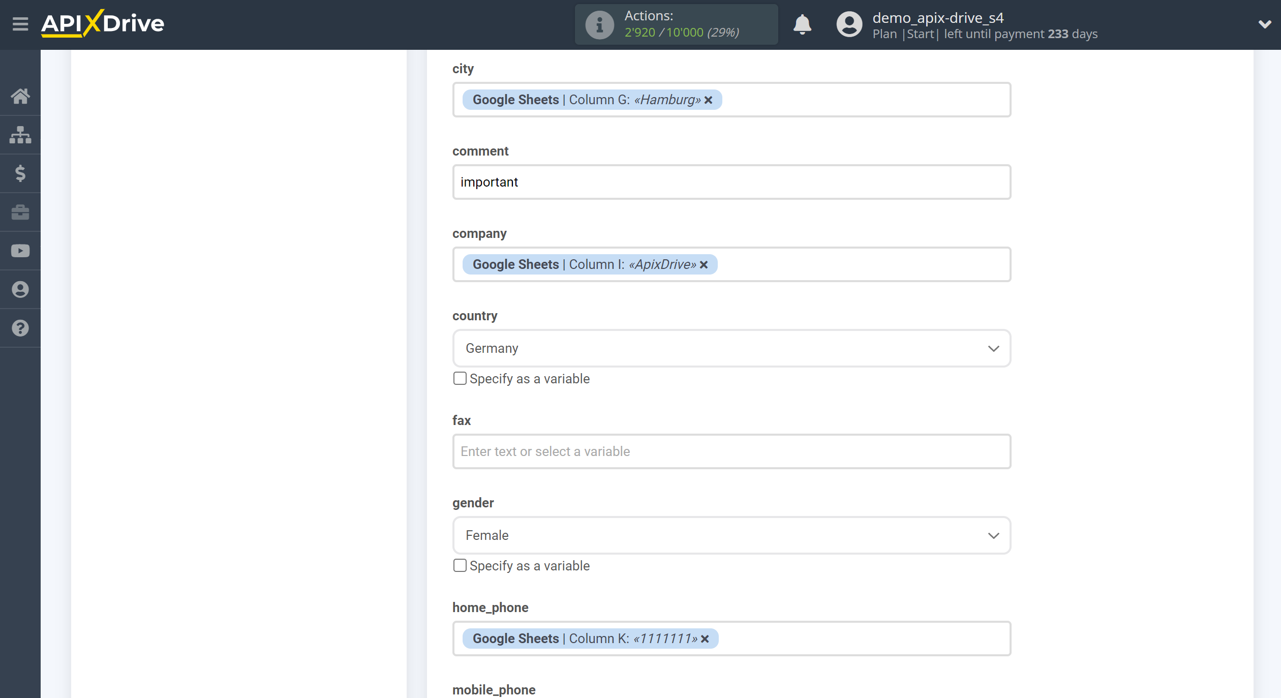 How to Connect GetResponse as Data Destination | Assigning fields