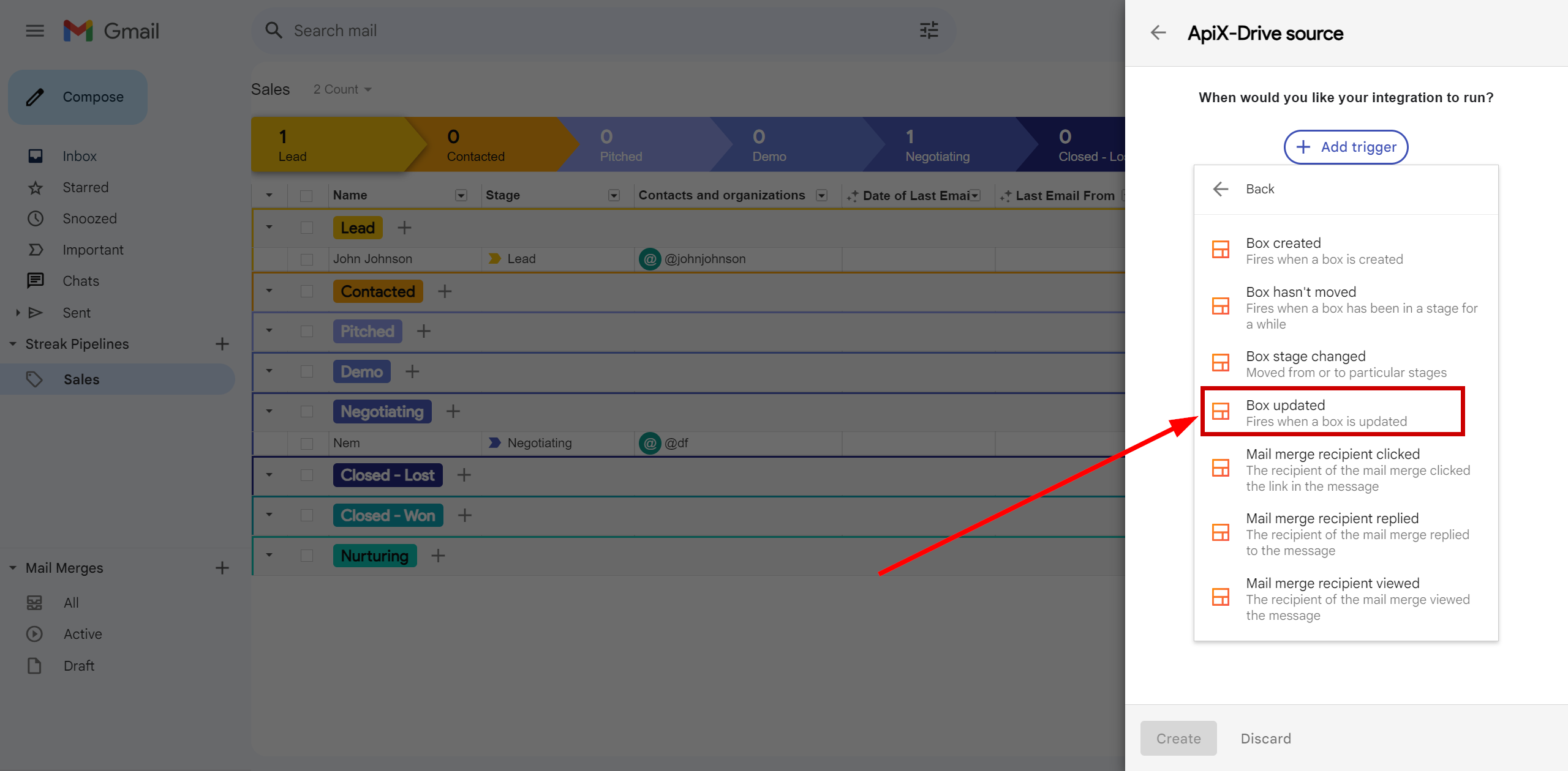 How to Connect Streak as Data Source | Create an event