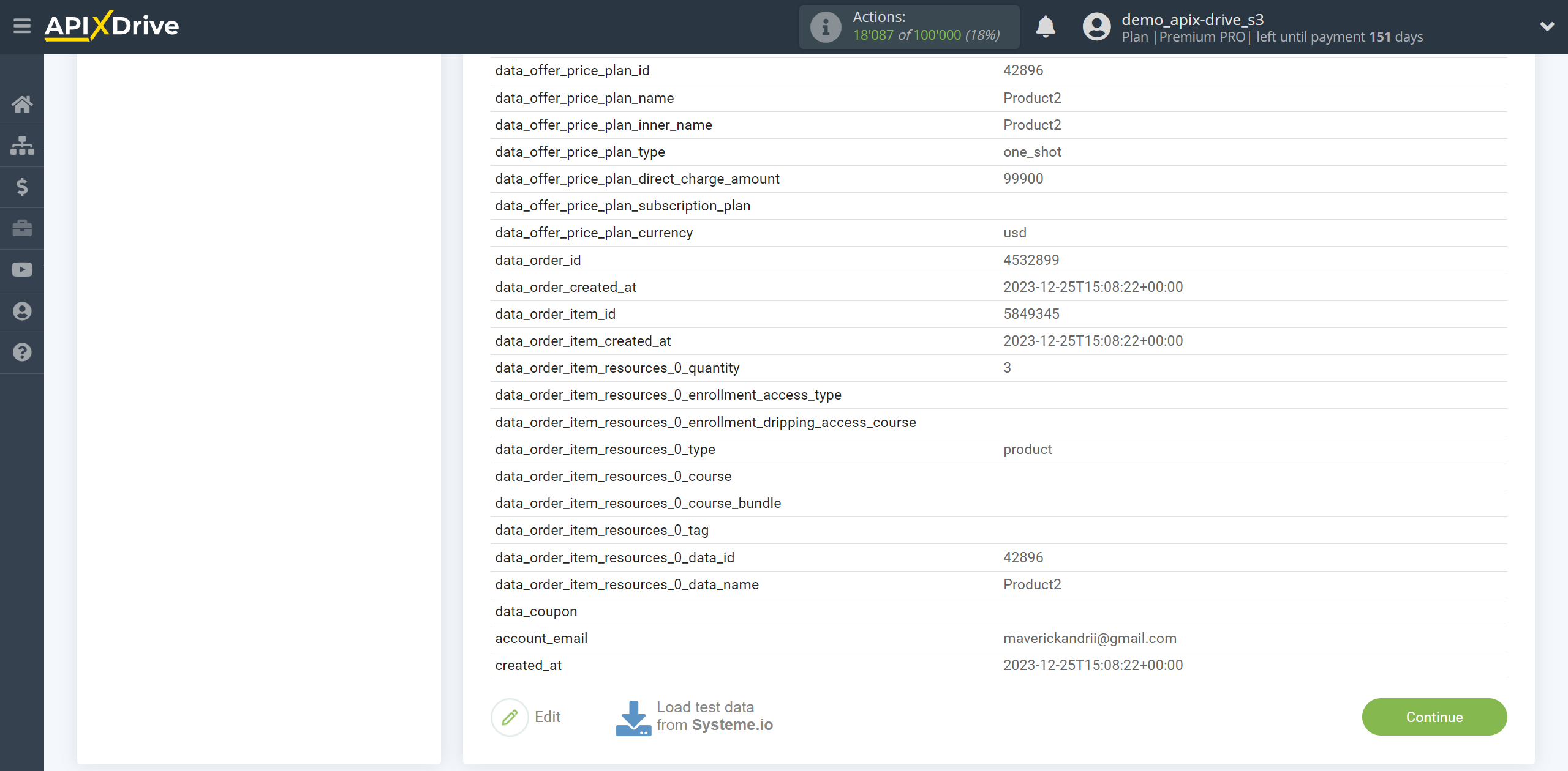 How to Connect Systeme.io as Data Source | Test data