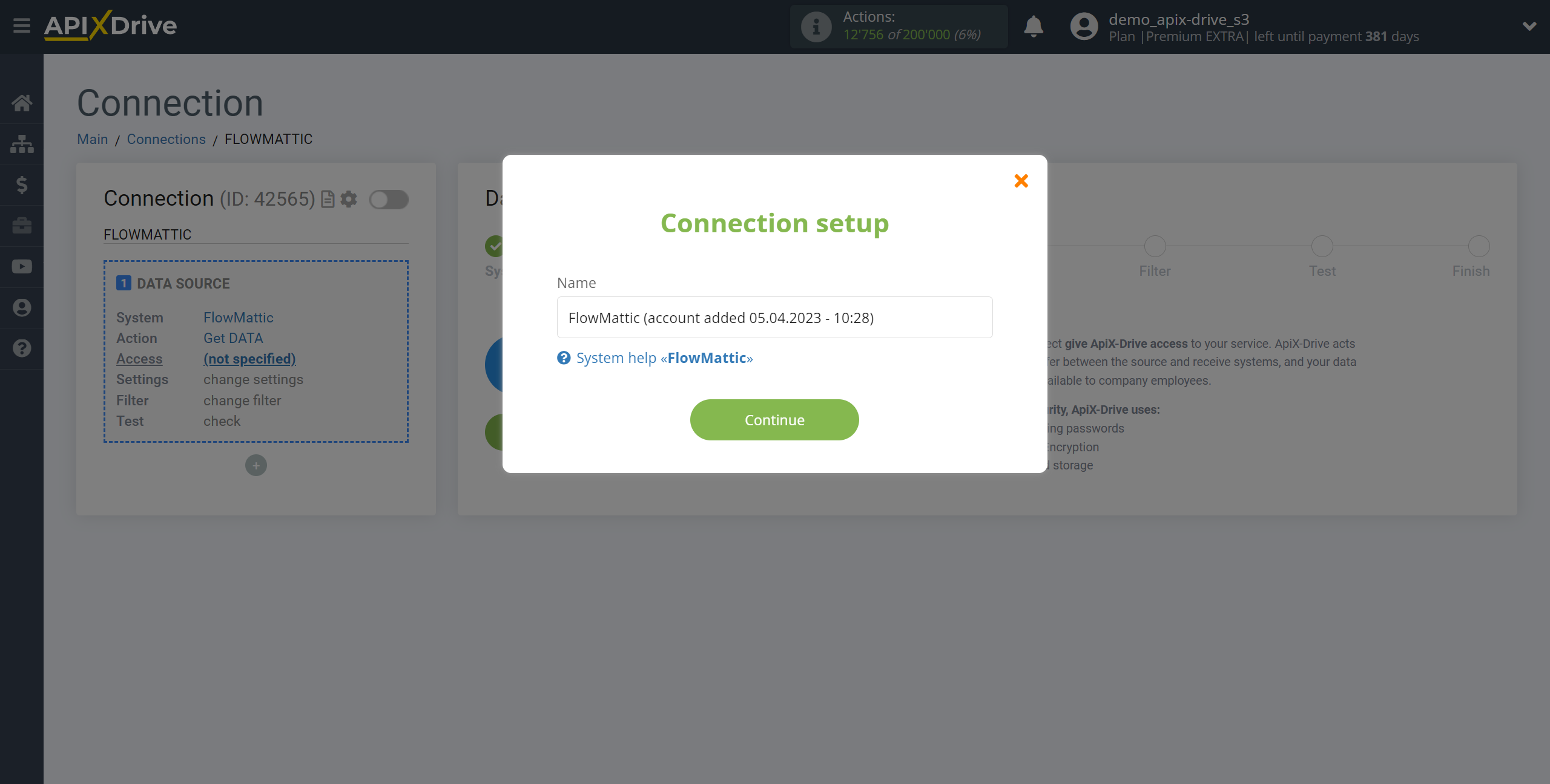 How to Connect FlowMattic as Data Source | Saving an account