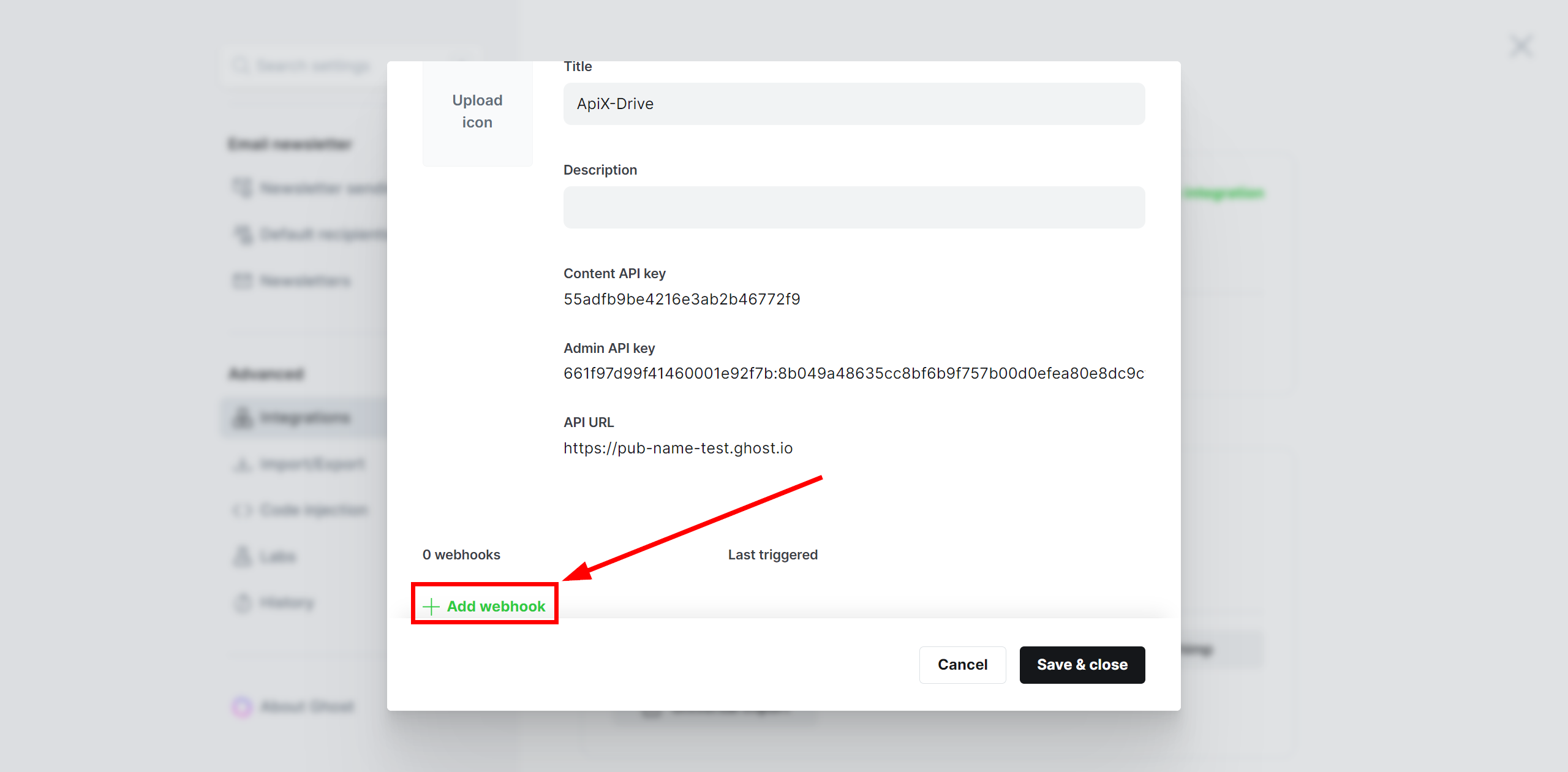 How to Connect Ghost as Data Source | Webhooks setup