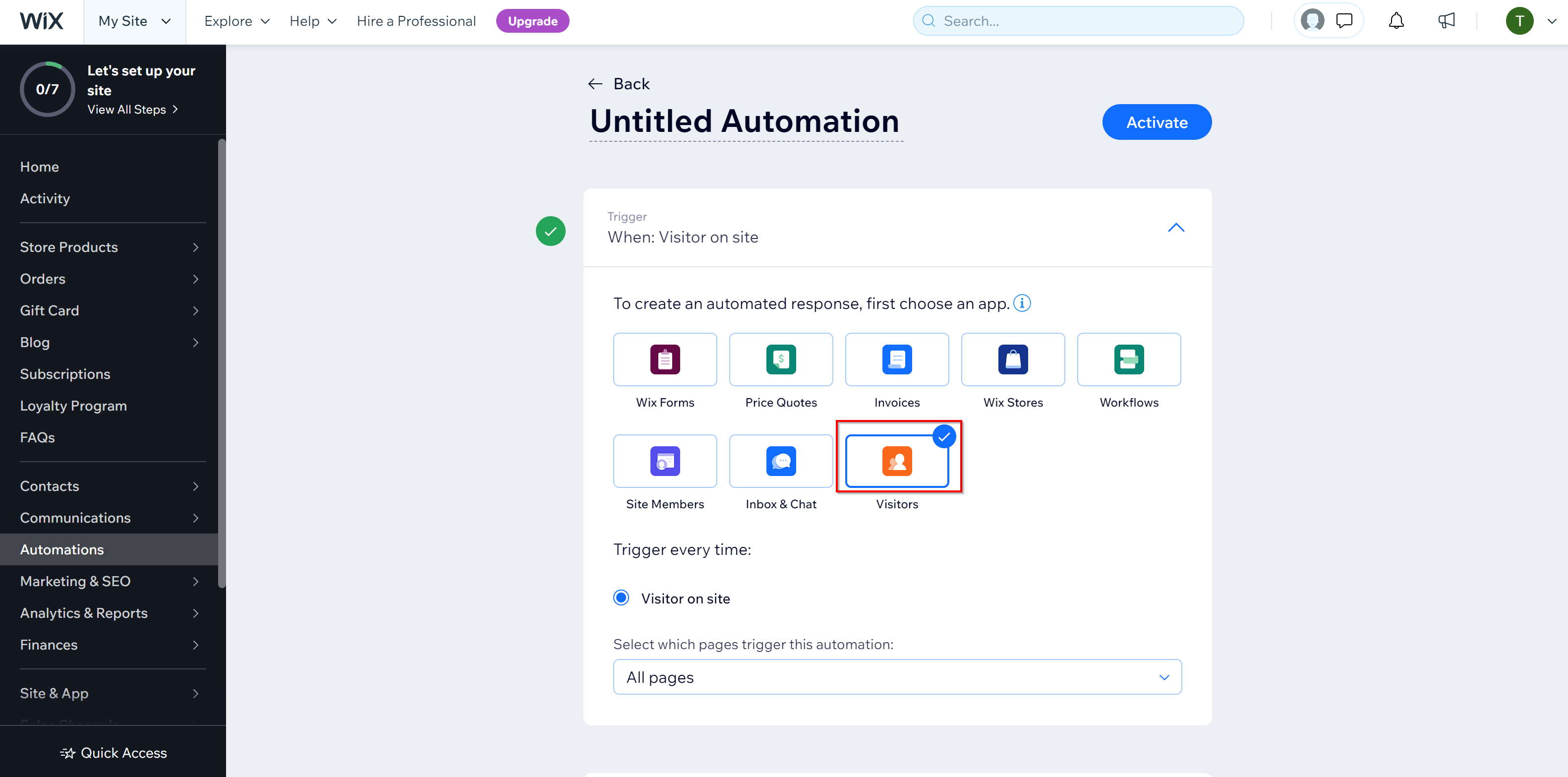 How to Connect Wix as Data Source | Choice of action and trigger