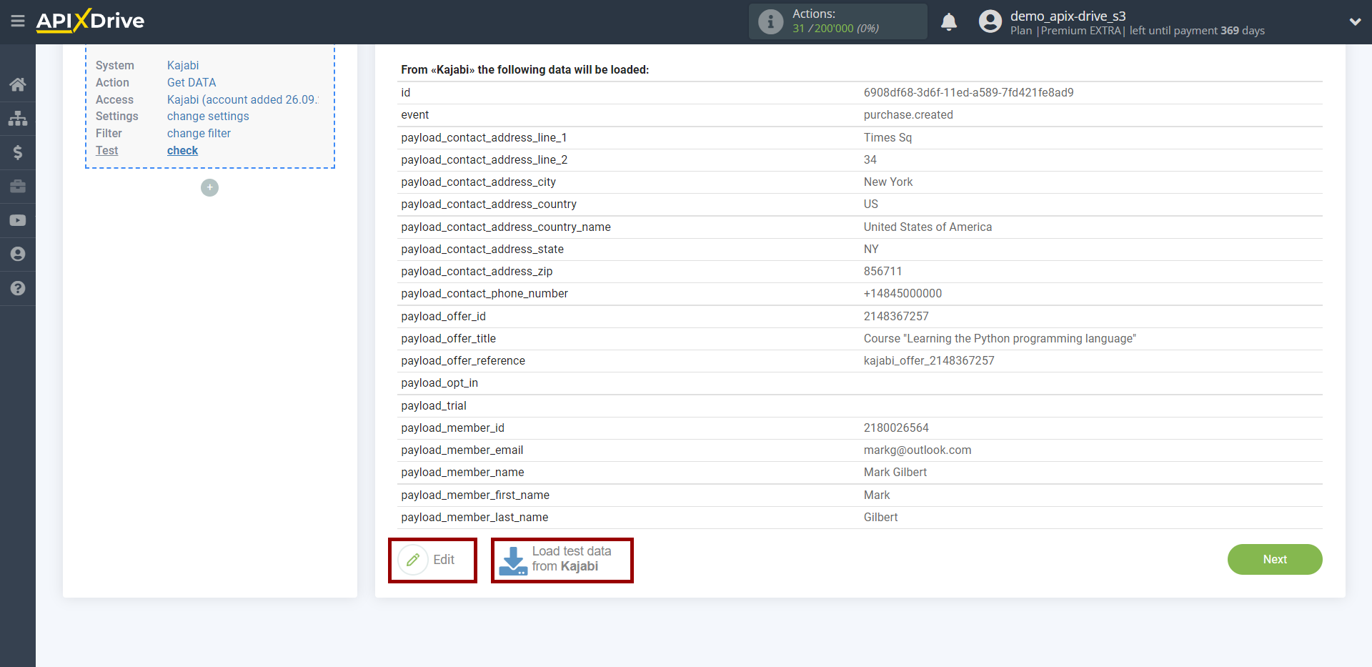 How to Connect Kajabi as Data Source | Test data