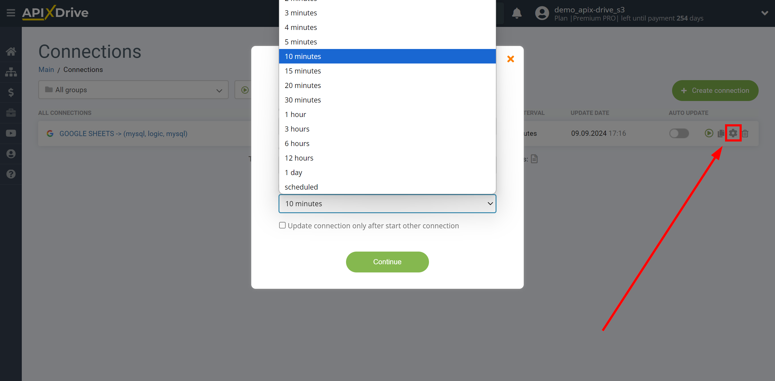 How to setup MySQL Update Row / Add Row | Update interval