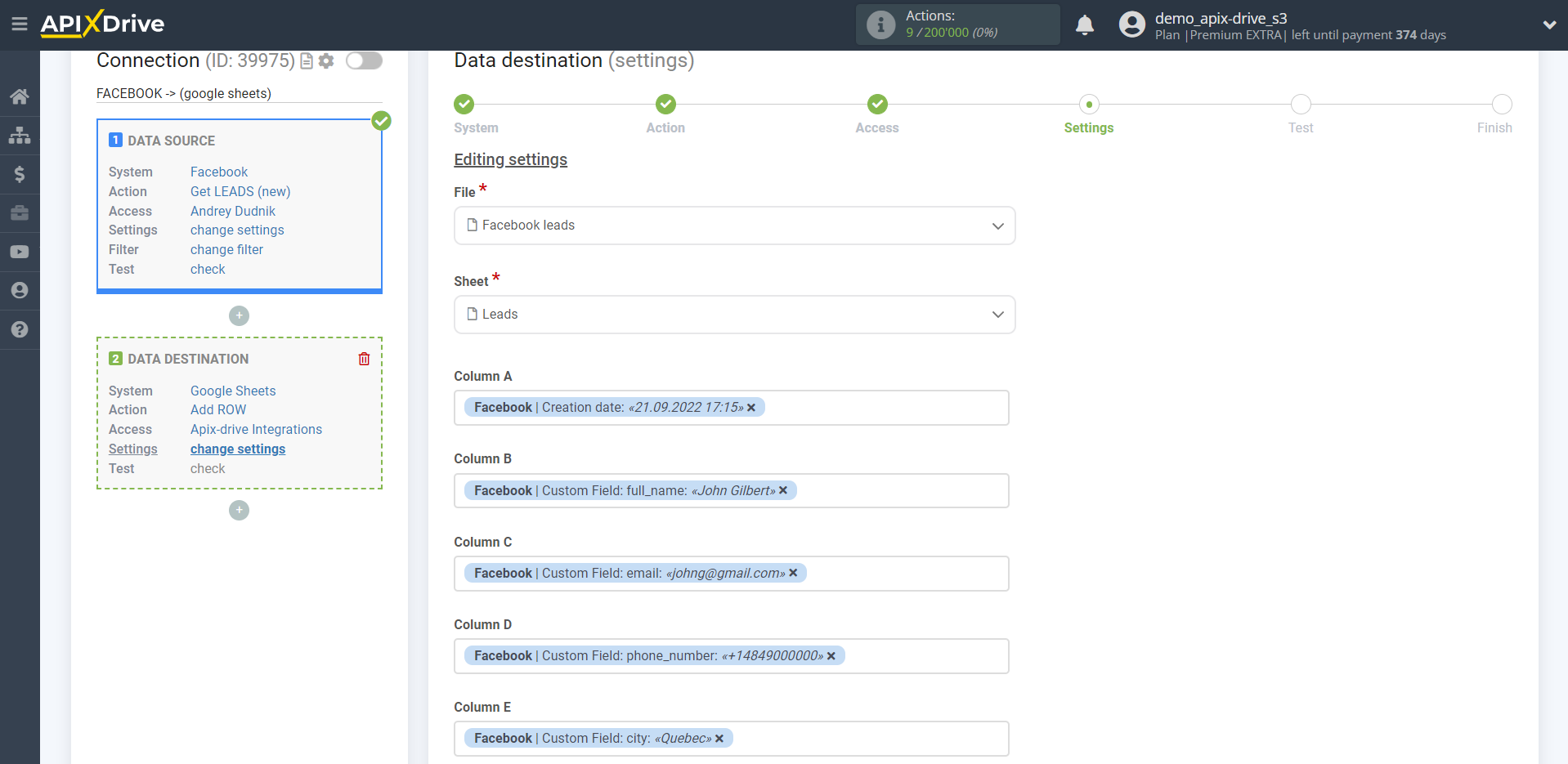 How to Connect Google Sheets as Data Destination | Assigning fields