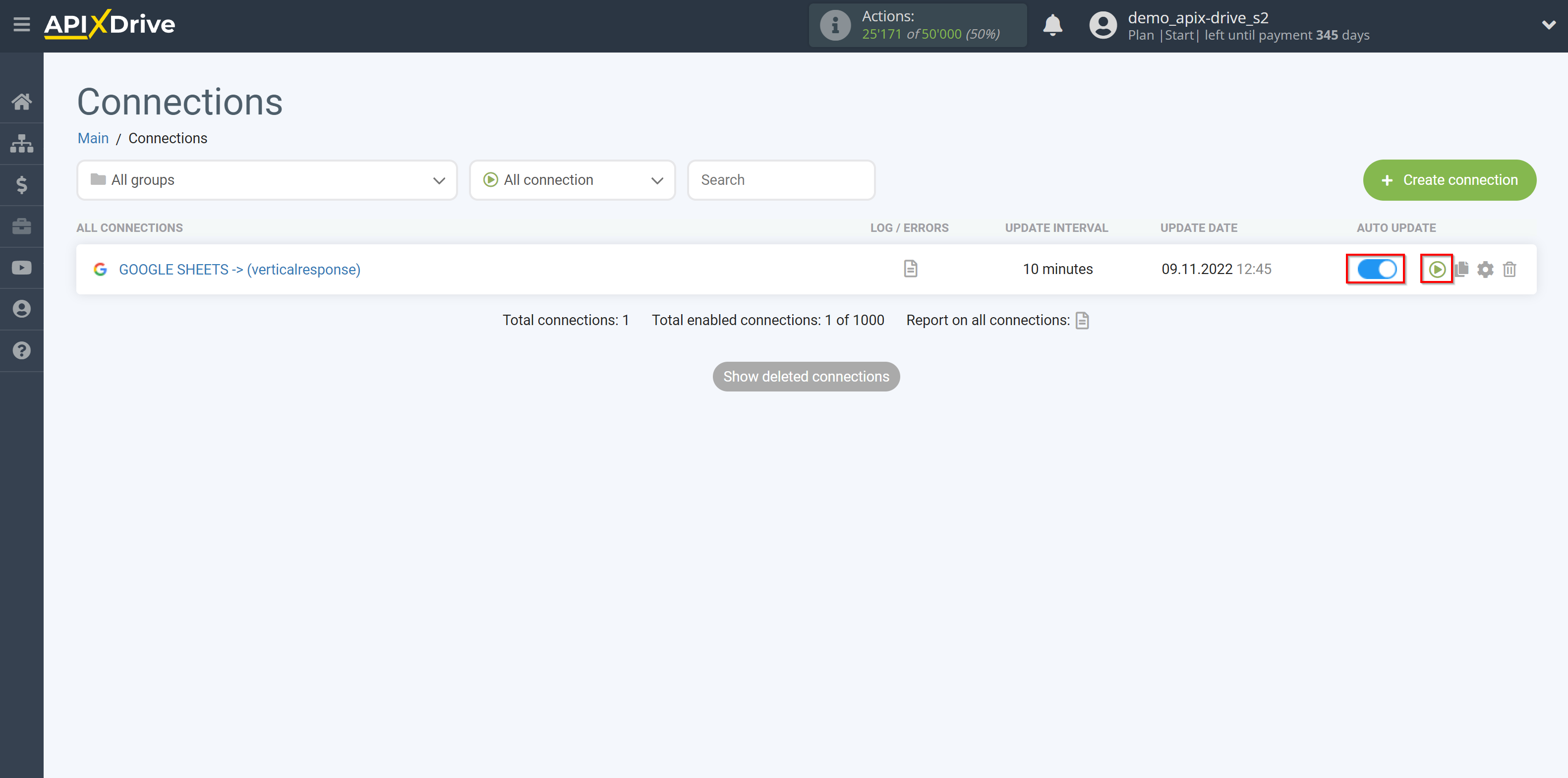 How to Connect VerticalResponse as Data Destination | Enable auto-update