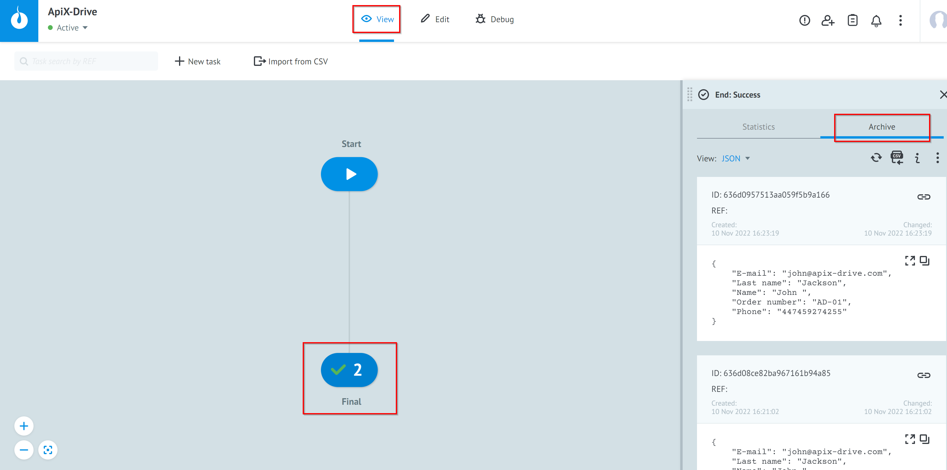 How to Connect Corezoid as Data Destination |&nbsp;Test Data Validation