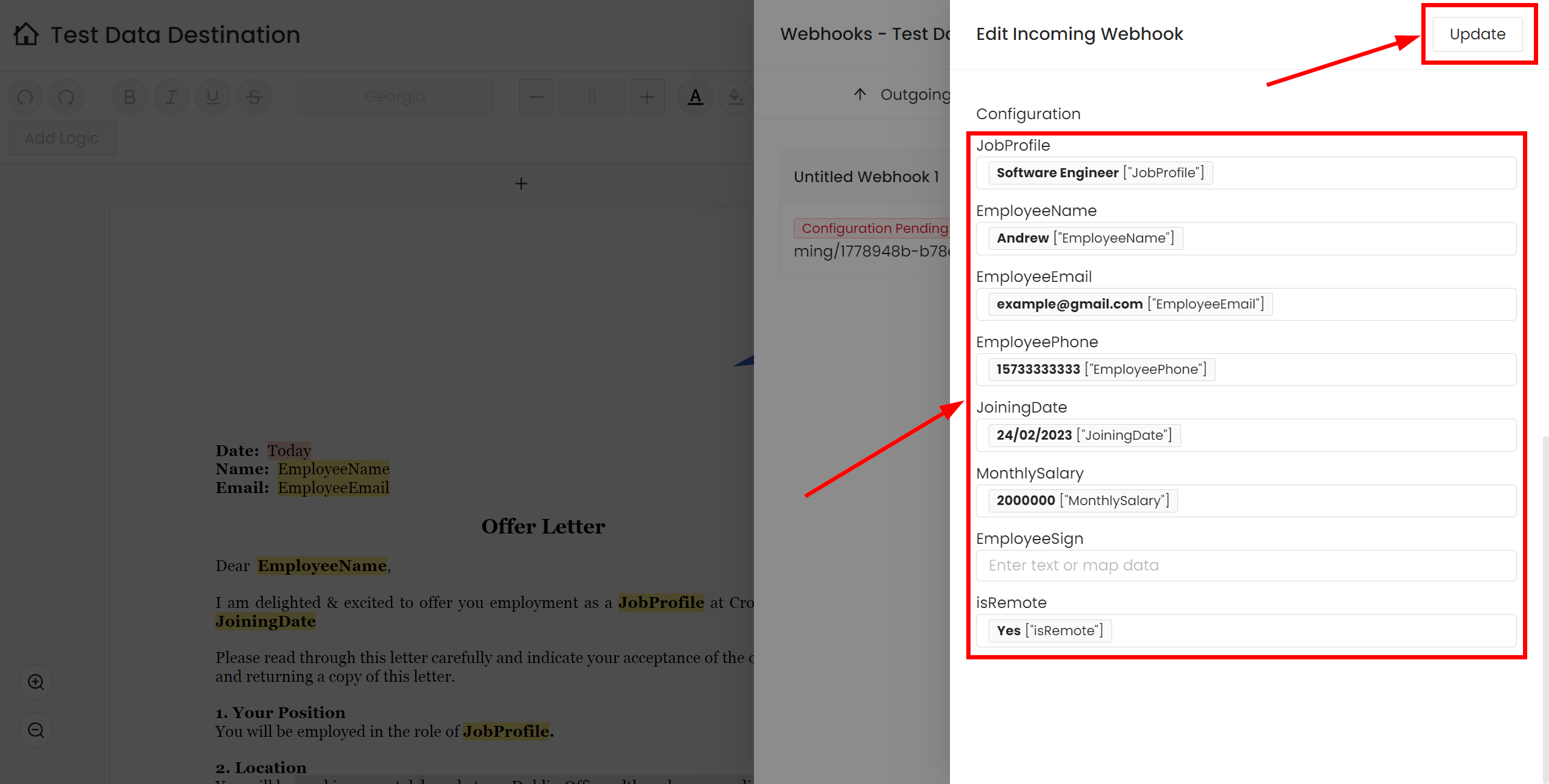 How to Connect Crove as Data Destination | Assigning fields