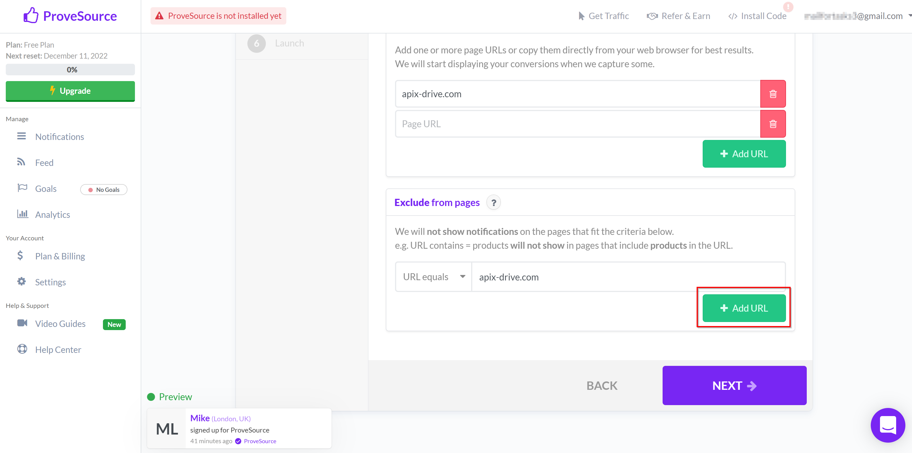 How to Connect ProveSource as Data Destination |&nbsp;Generate URL for sending data