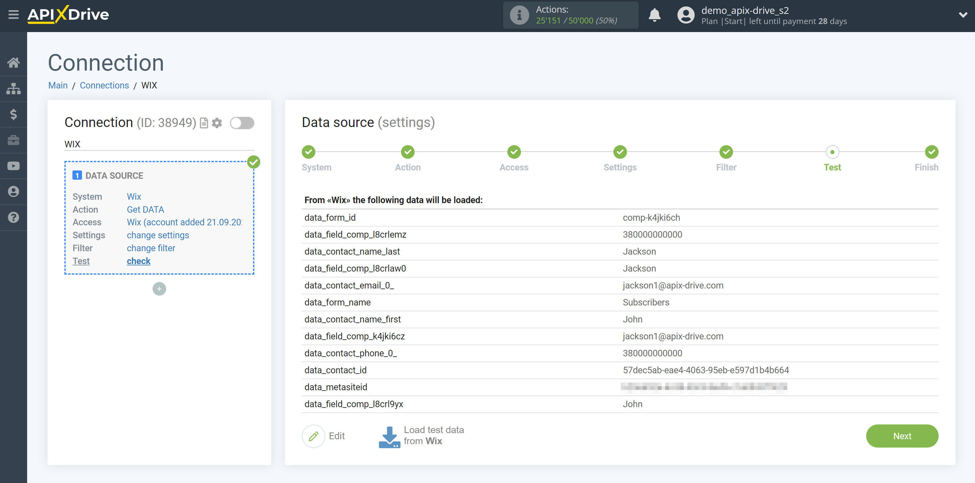 How to Connect Wix as Data Source | Form Data Test&nbsp;