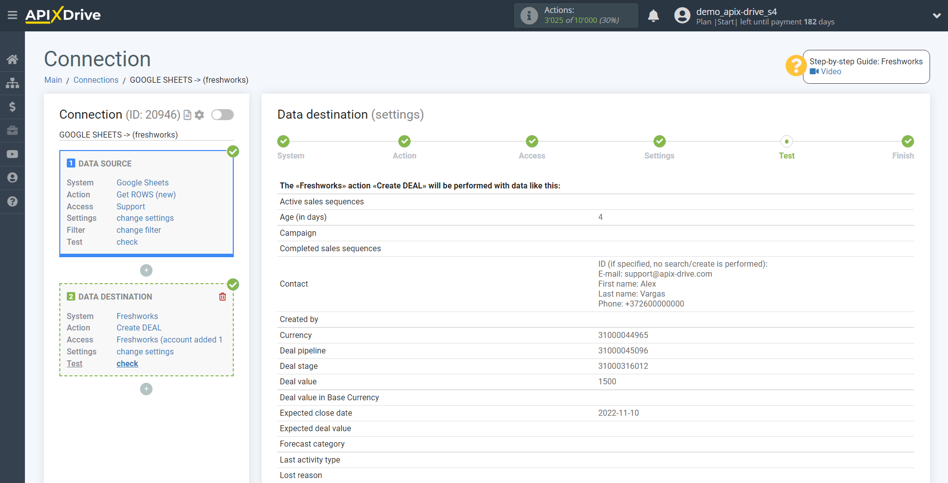 How to Connect Freshworks as Data Destination | Data Test