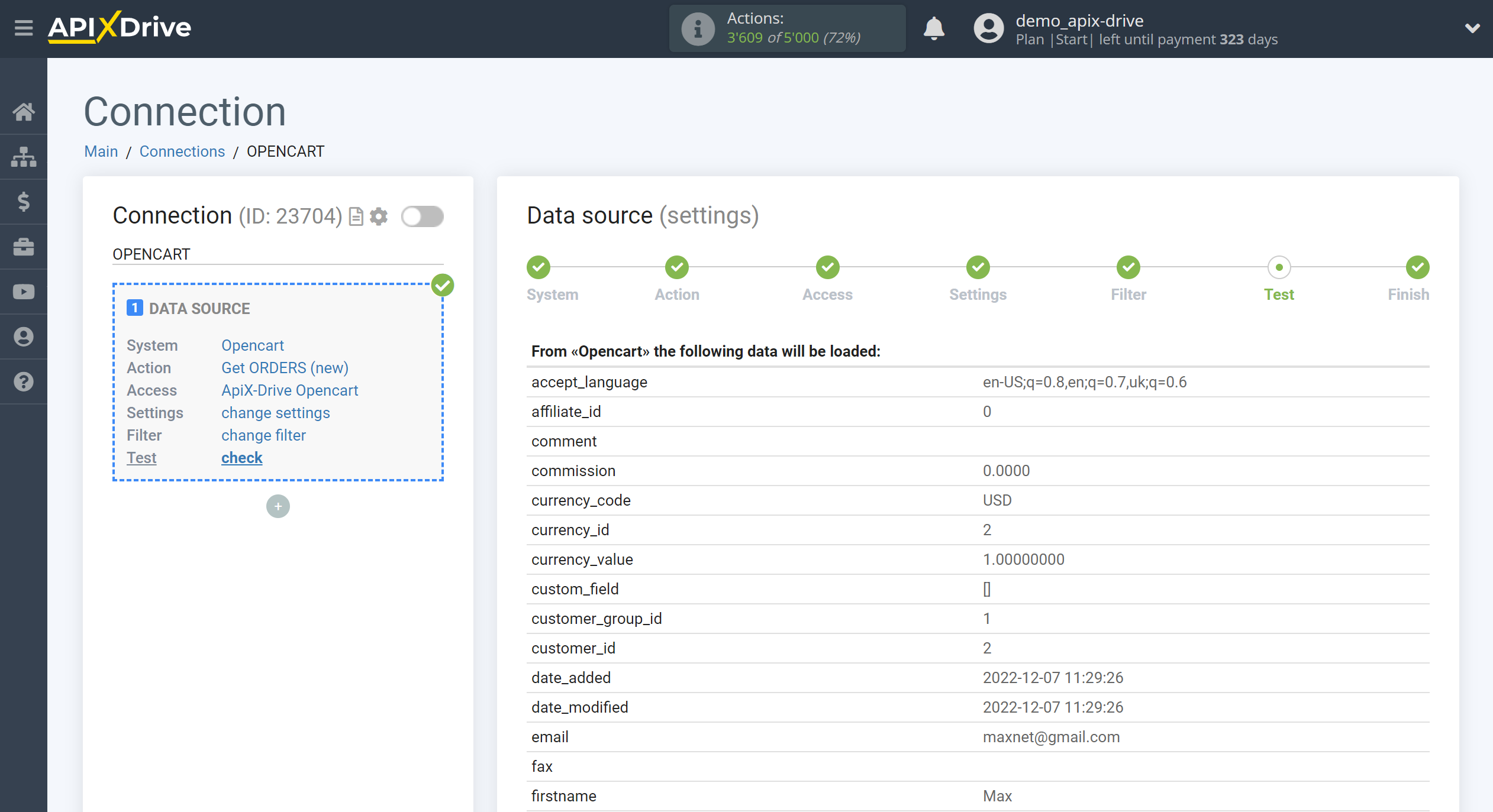 How to Connect Opencart as Data Source | Test data