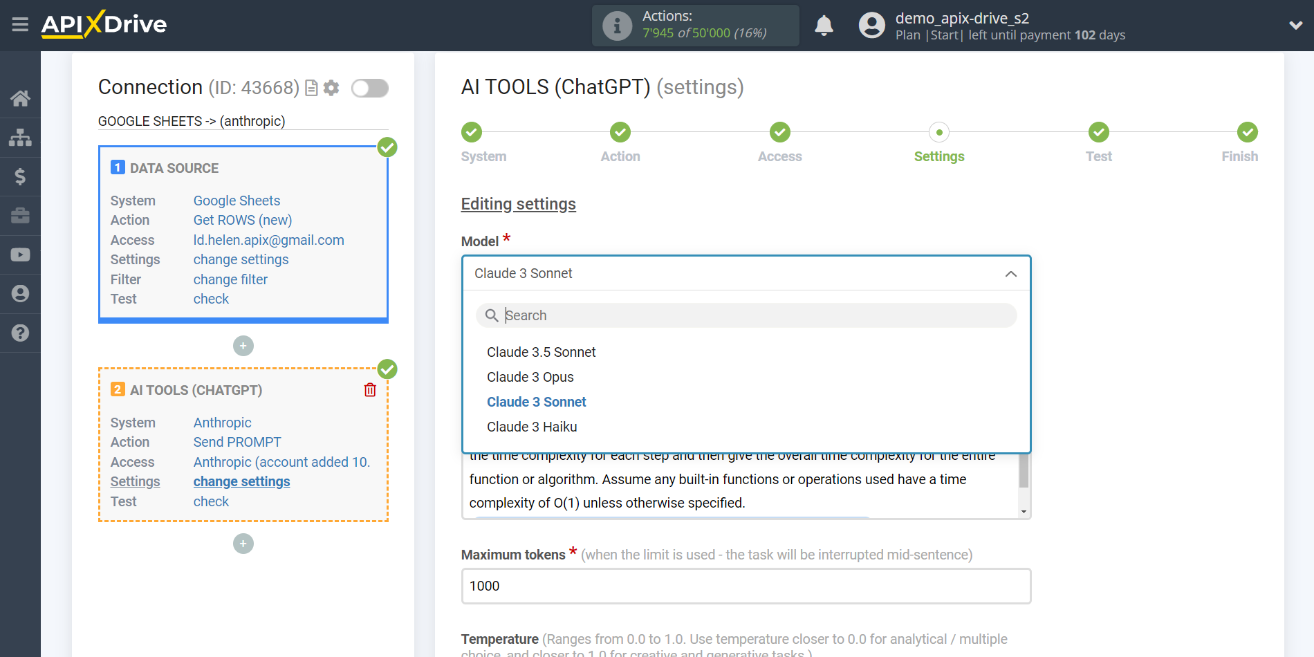 Setting up Anthropic in Google Sheets | Assigning fields